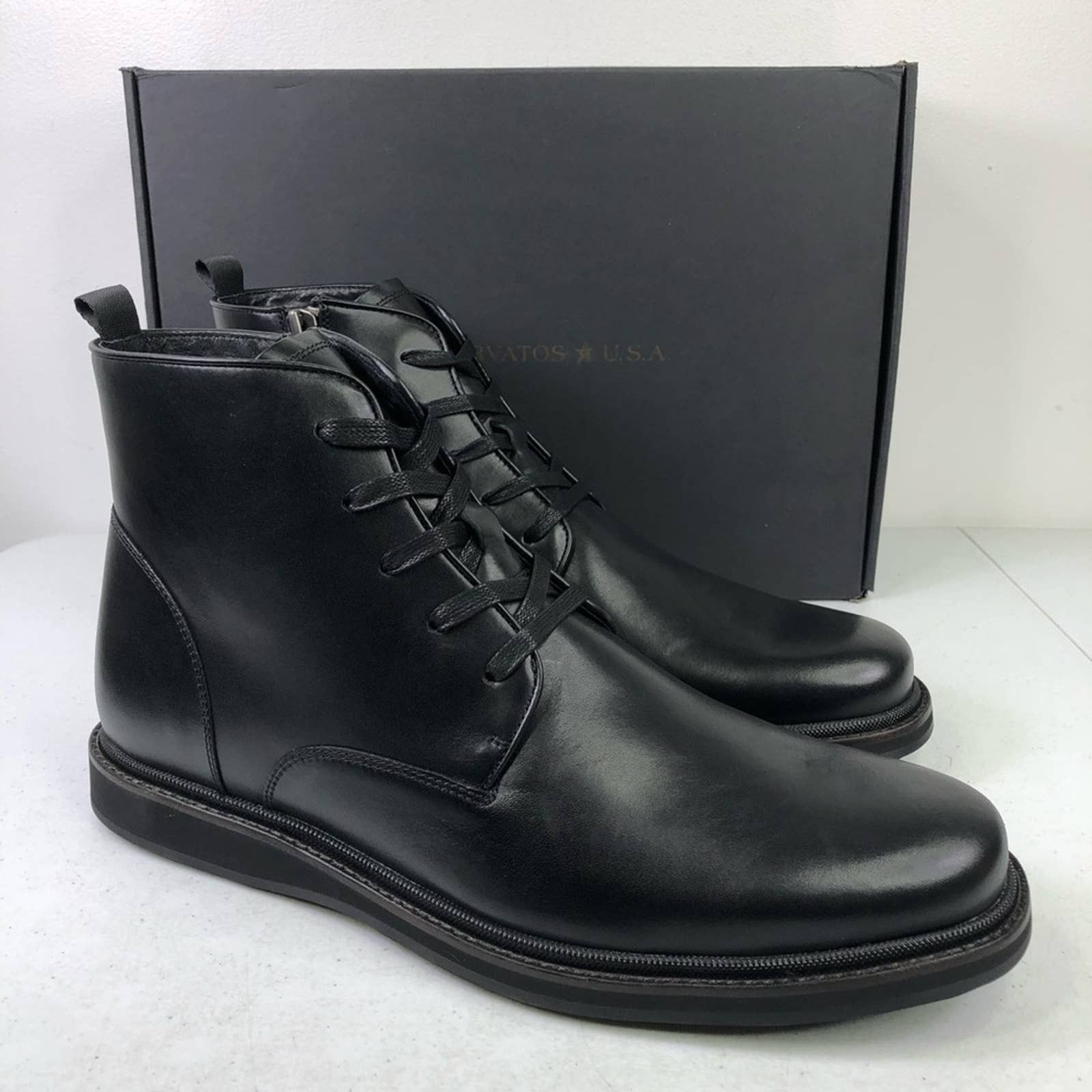 John Varvatos John Varvatos Men s Brooklyn Lug Lace Leather Boots Size 13 Grailed