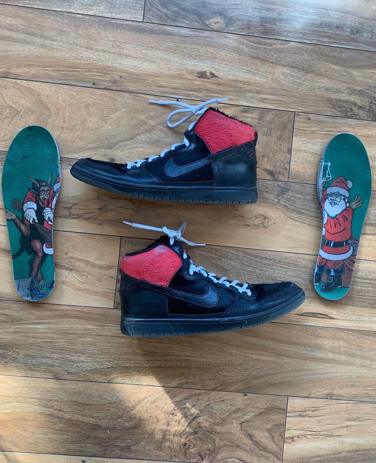 nike krampus dunk size 11 painted reworked