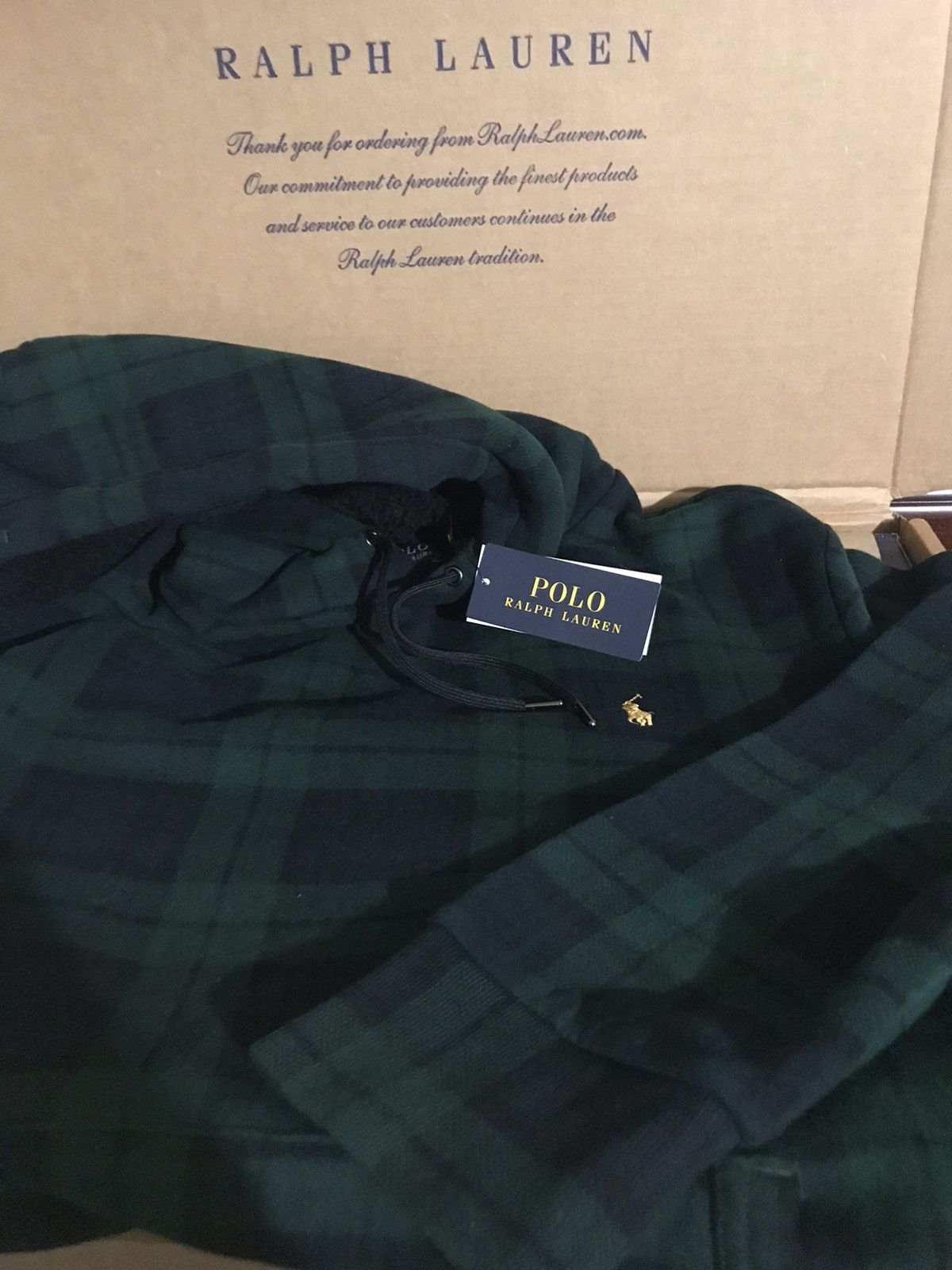 NWT Polo Ralph Lauren Hoodie - Green + Navy Plaid - XL 2024