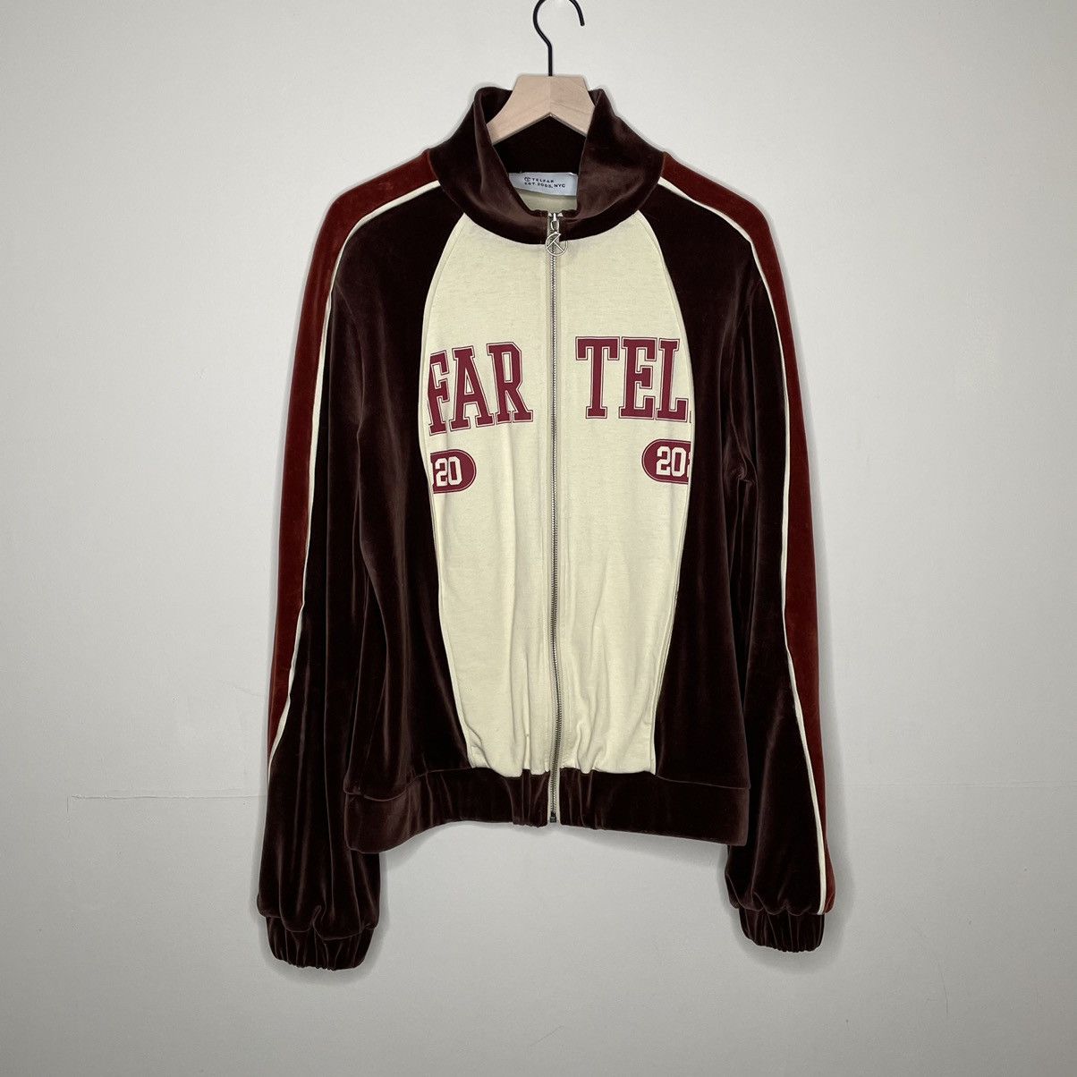 Telfar Telfar FW20 Brown Velour Track Jacket Grailed