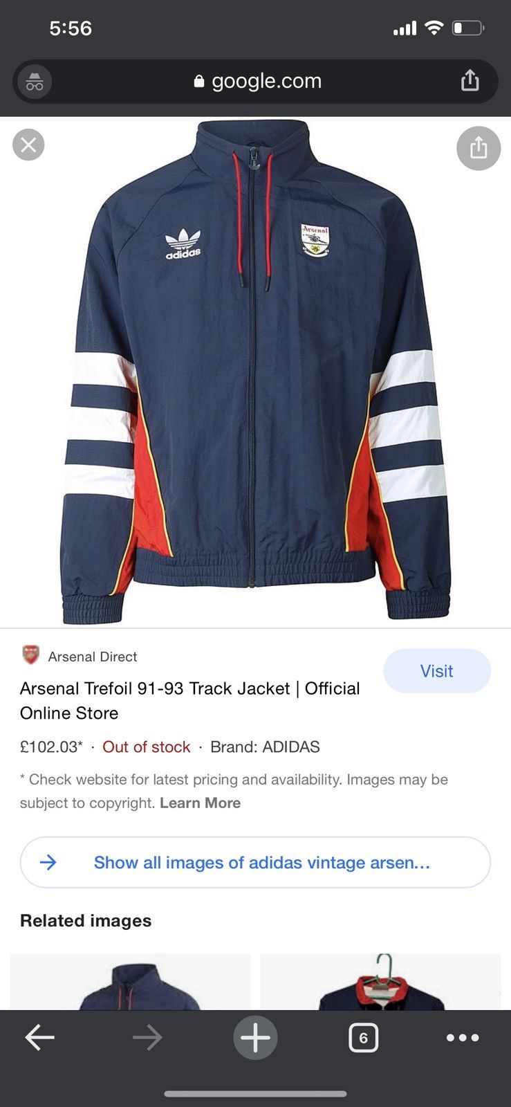 Adidas Arsenal trefoil 91 93 track jacket Grailed