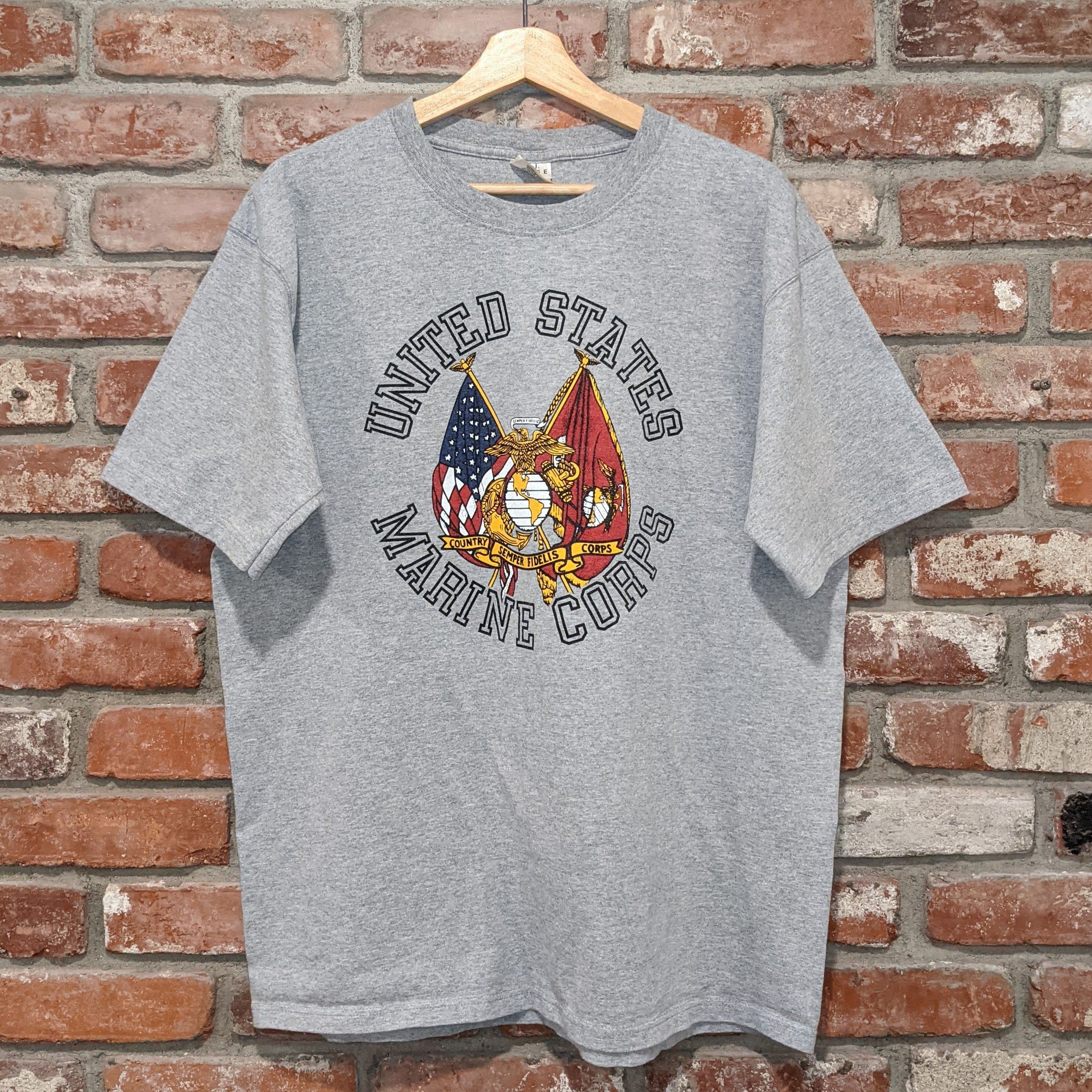 Vintage Vintage United States Marine Corps Flags T Shirt Grailed