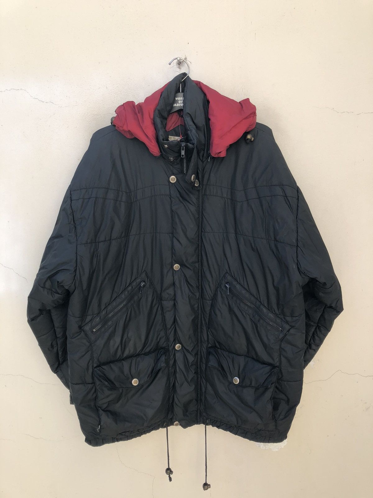 Casablanca Vintage 90s Casablanca Black Hoodie Puffer Jacket Size US XL / EU 56 / 4 - 8 Thumbnail