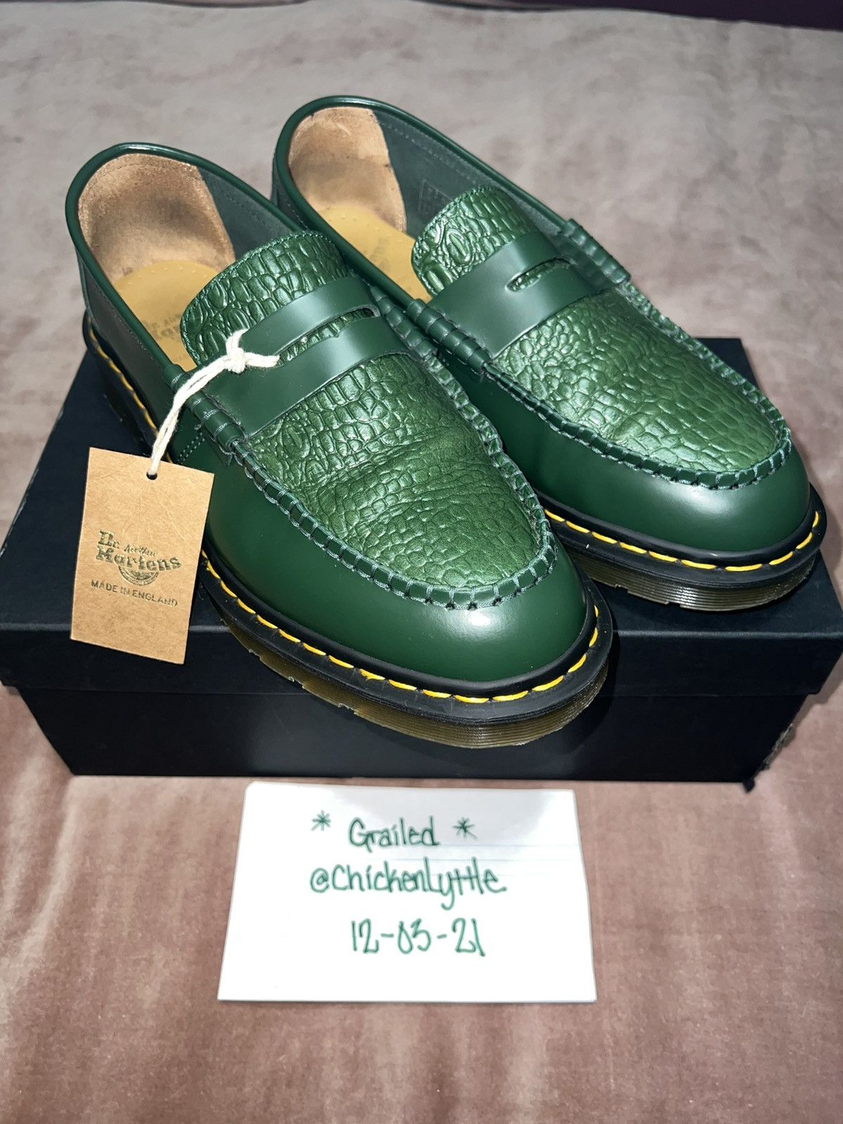 Dr. Martens × Stussy Dr. Marten X Stussy Green Croc Loafer | Grailed