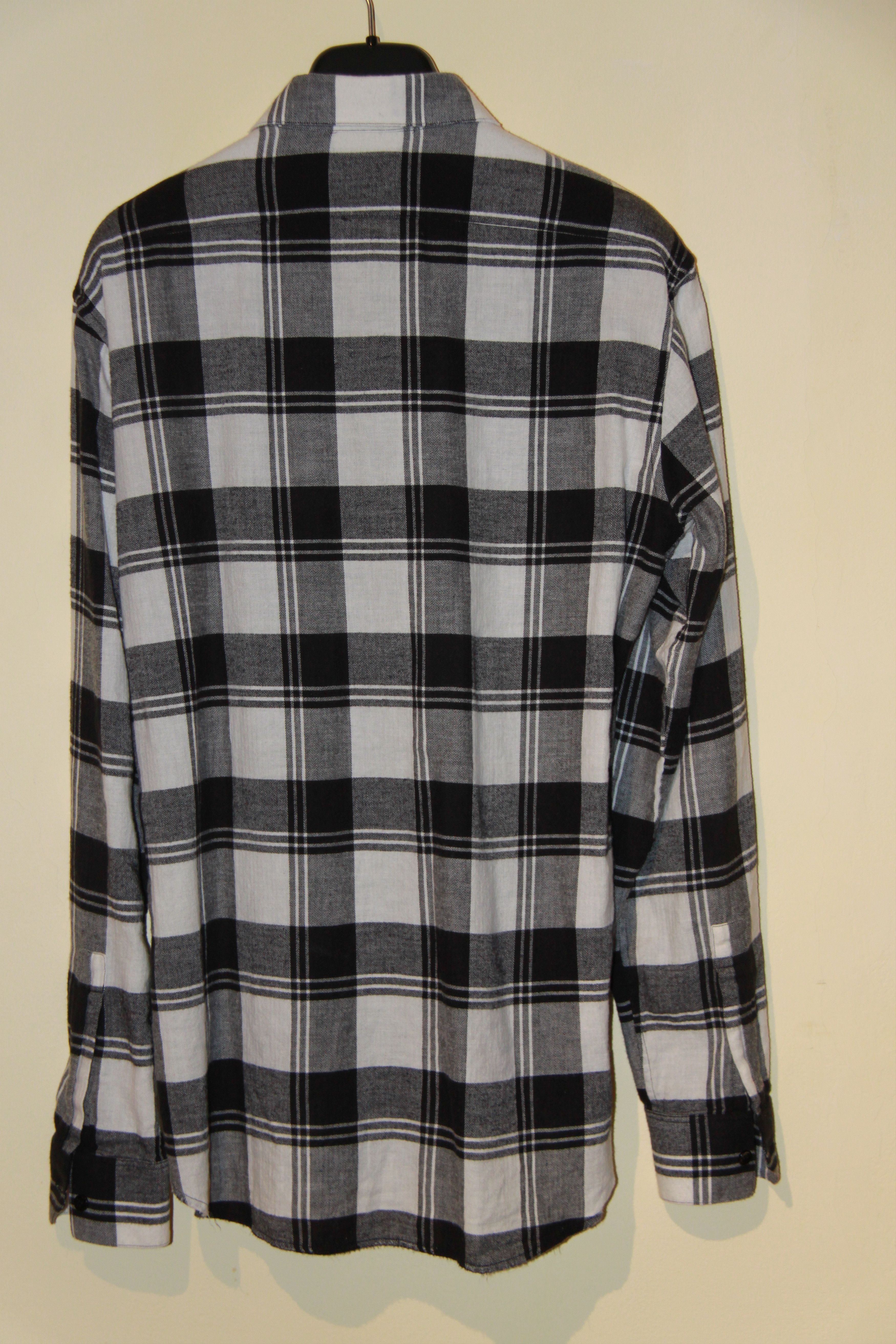 Saint Laurent Paris FW17 Black and White Plaid Button Up Shirt Size US S / EU 44-46 / 1 - 7 Thumbnail