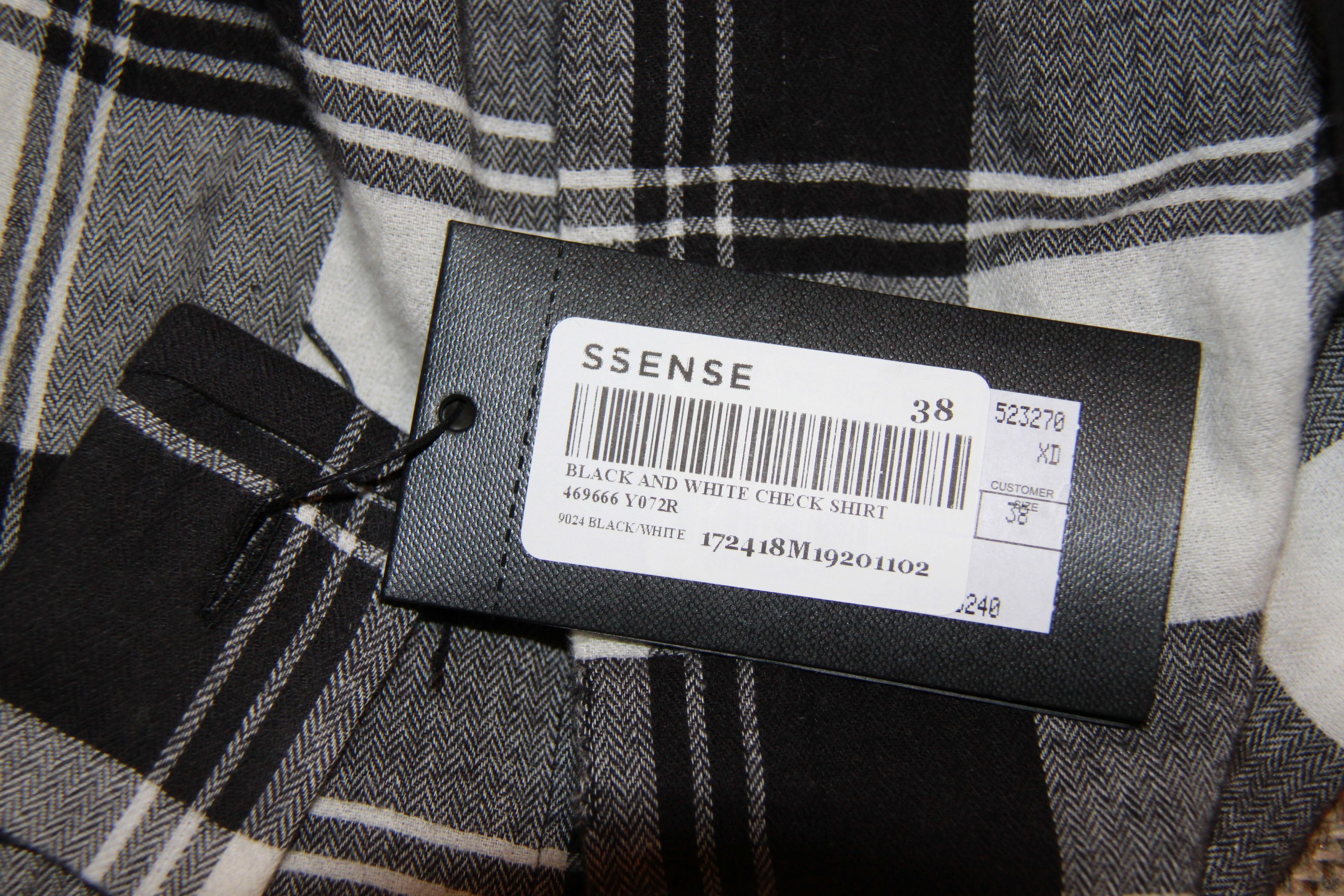Saint Laurent Paris FW17 Black and White Plaid Button Up Shirt Size US S / EU 44-46 / 1 - 10 Thumbnail