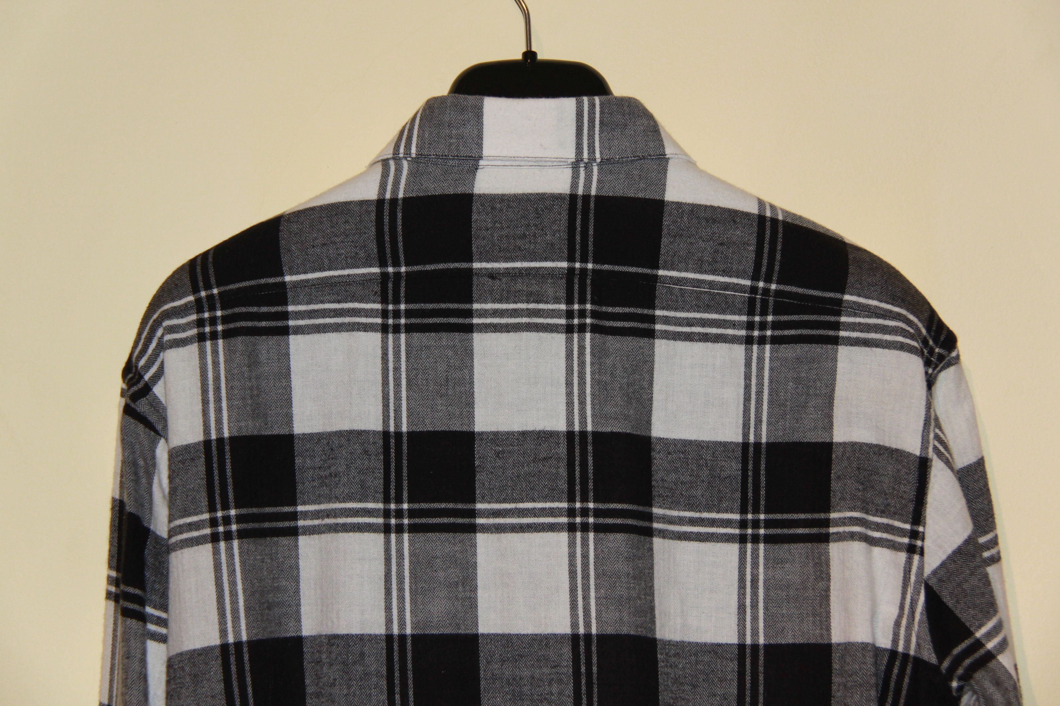 Saint Laurent Paris FW17 Black and White Plaid Button Up Shirt Size US S / EU 44-46 / 1 - 9 Thumbnail