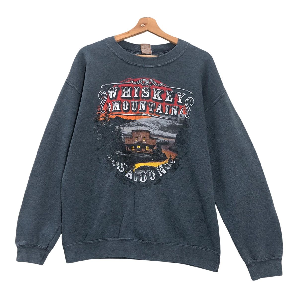 Vintage Vintage Whiskey Mountain Saloon Crewneck Sweatshirt Size M Size US M / EU 48-50 / 2 - 1 Thumbnail