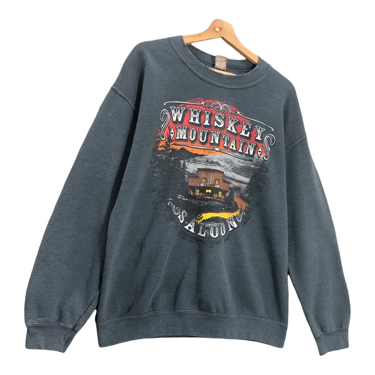 Vintage Vintage Whiskey Mountain Saloon Crewneck Sweatshirt Size M Size US M / EU 48-50 / 2 - 2 Thumbnail