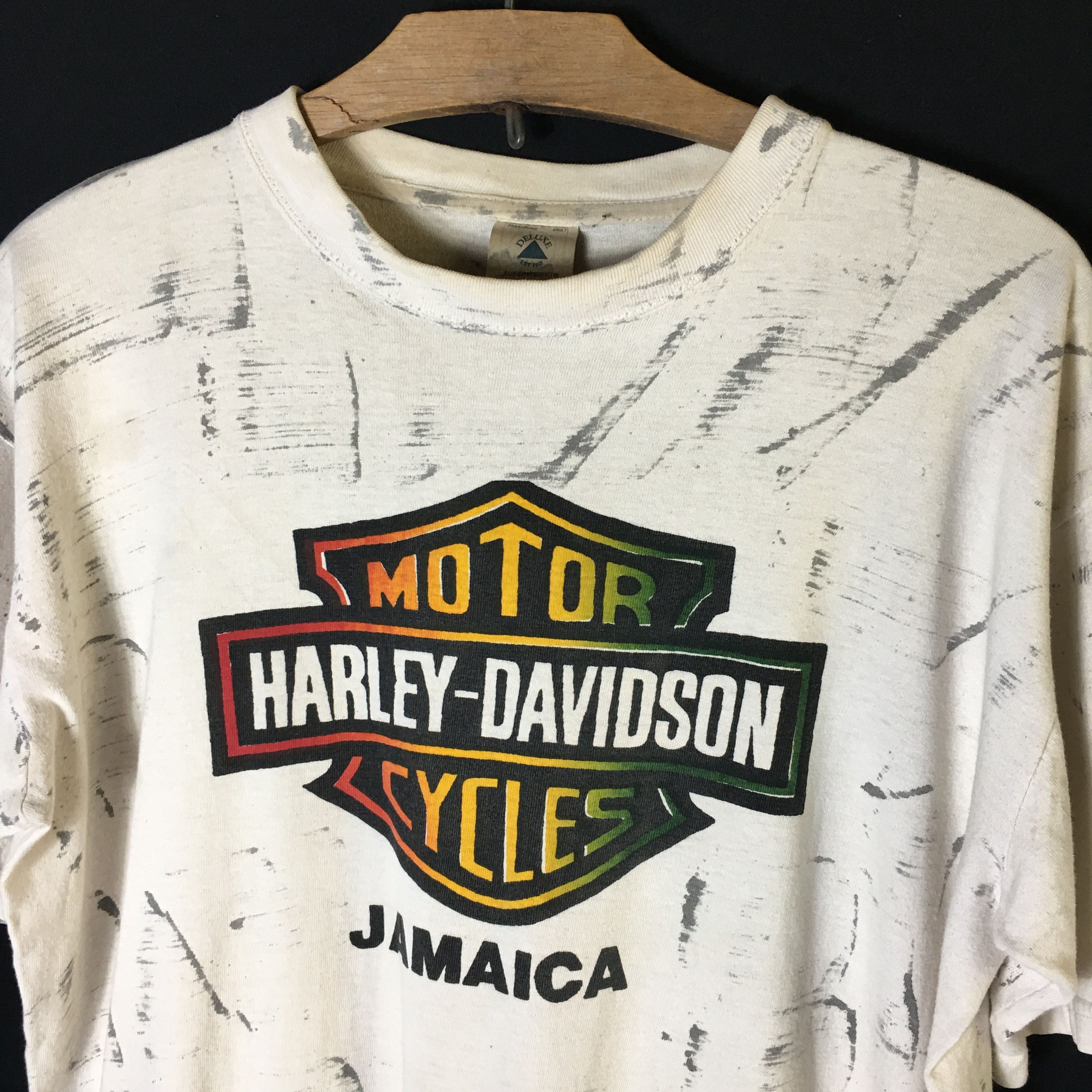 Harley Davidson × Vintage Vintage 90s Harley Davidson Jamaica Rasta Tie Dye Tee Size US L / EU 52-54 / 3 - 2 Thumbnail