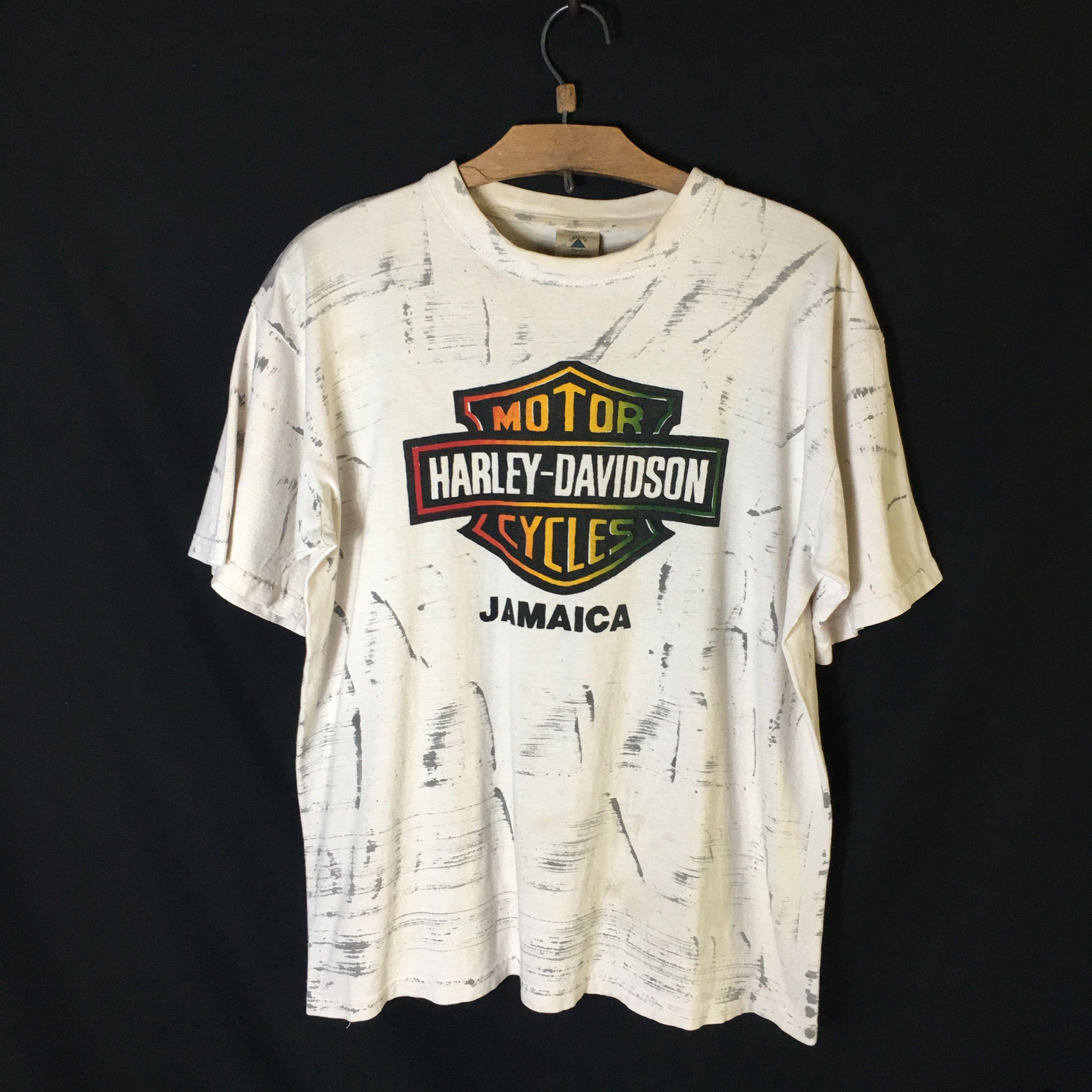 Harley Davidson × Vintage Vintage 90s Harley Davidson Jamaica Rasta Tie Dye Tee Size US L / EU 52-54 / 3 - 1 Thumbnail
