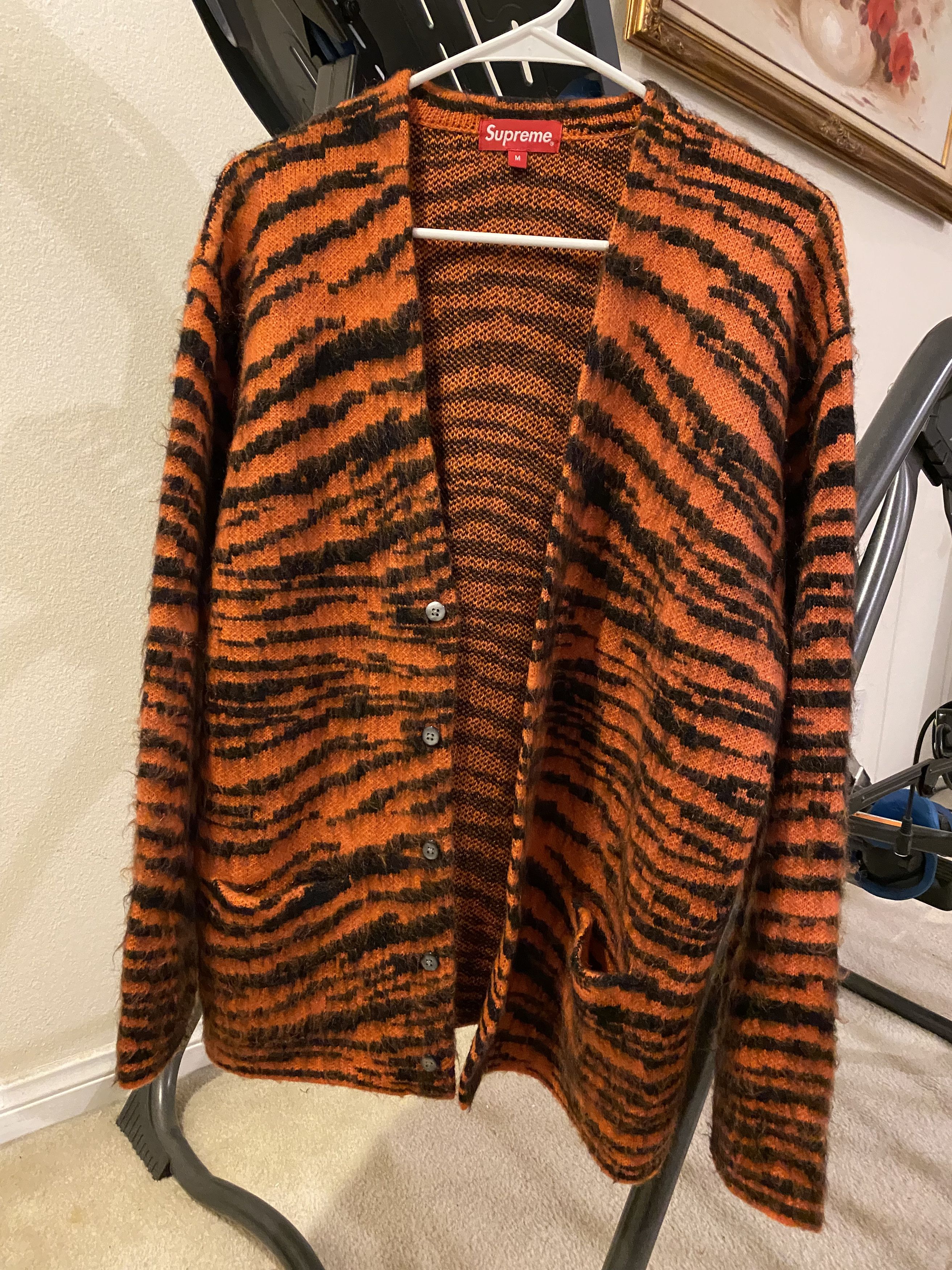 買蔵楽天 Supreme Brushed Mohair Cardigan tiger | kotekservice.com