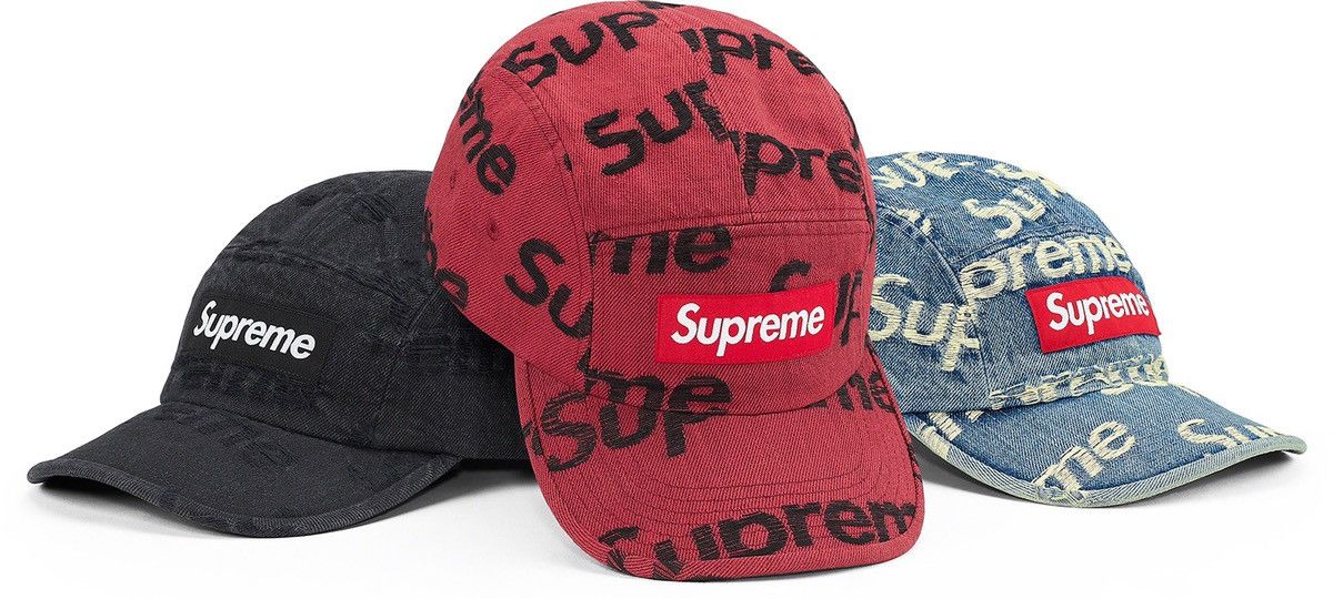 Supreme Frayed Logos Denim Trucker Jacket Red