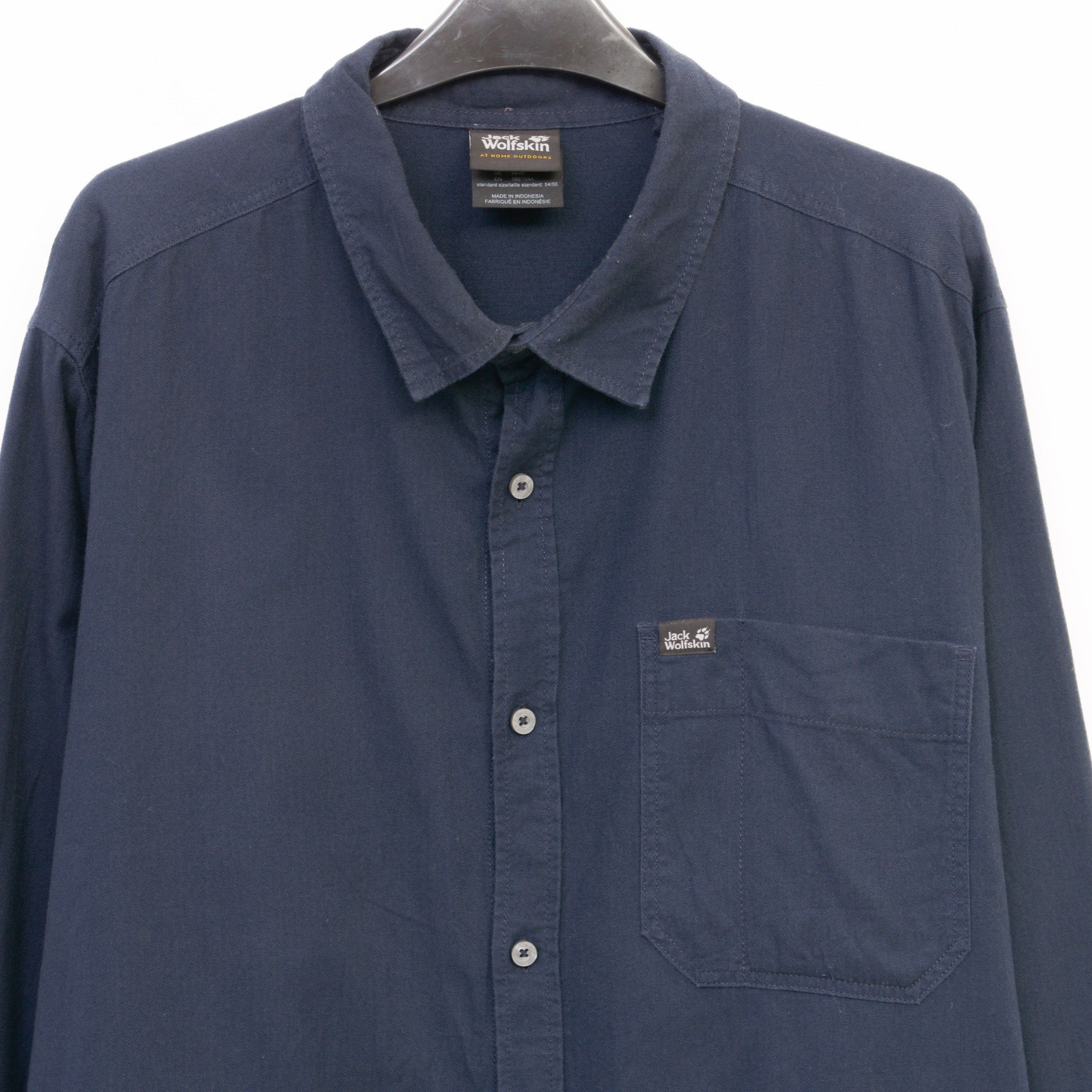 Jack Wolfskin Casual Shirt UK 44 US Button Up Long Sleeve Blue EU 54 Size US XL / EU 56 / 4 - 2 Thumbnail