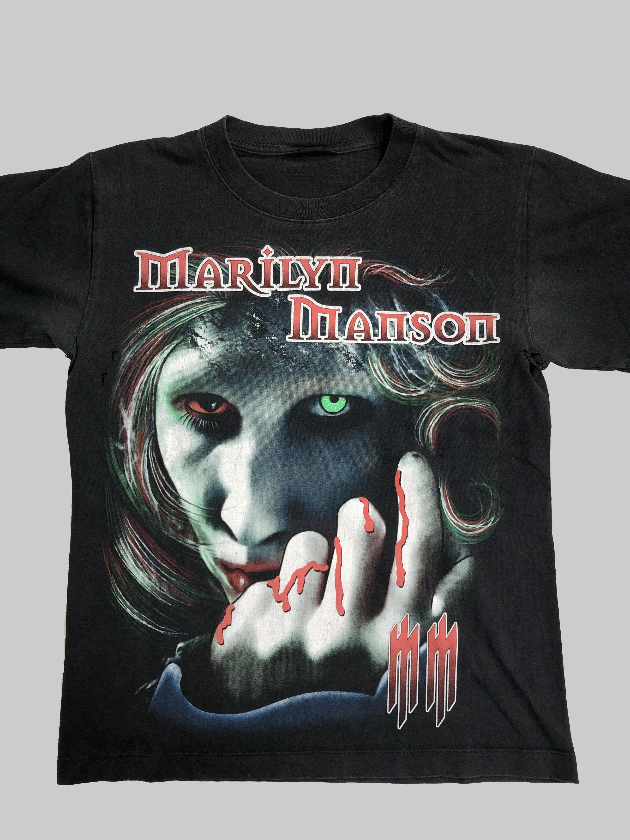 Band Tees Vintage 90s Marilyn Manson (Nine Inch Nails Limp Bizkit) Size US S / EU 44-46 / 1 - 3 Thumbnail