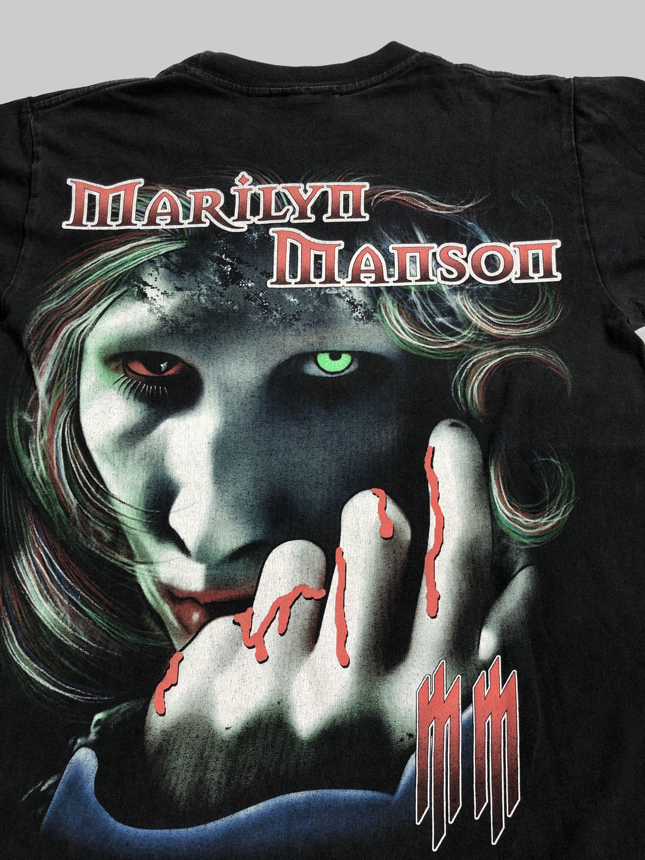 Band Tees Vintage 90s Marilyn Manson (Nine Inch Nails Limp Bizkit) Size US S / EU 44-46 / 1 - 7 Thumbnail