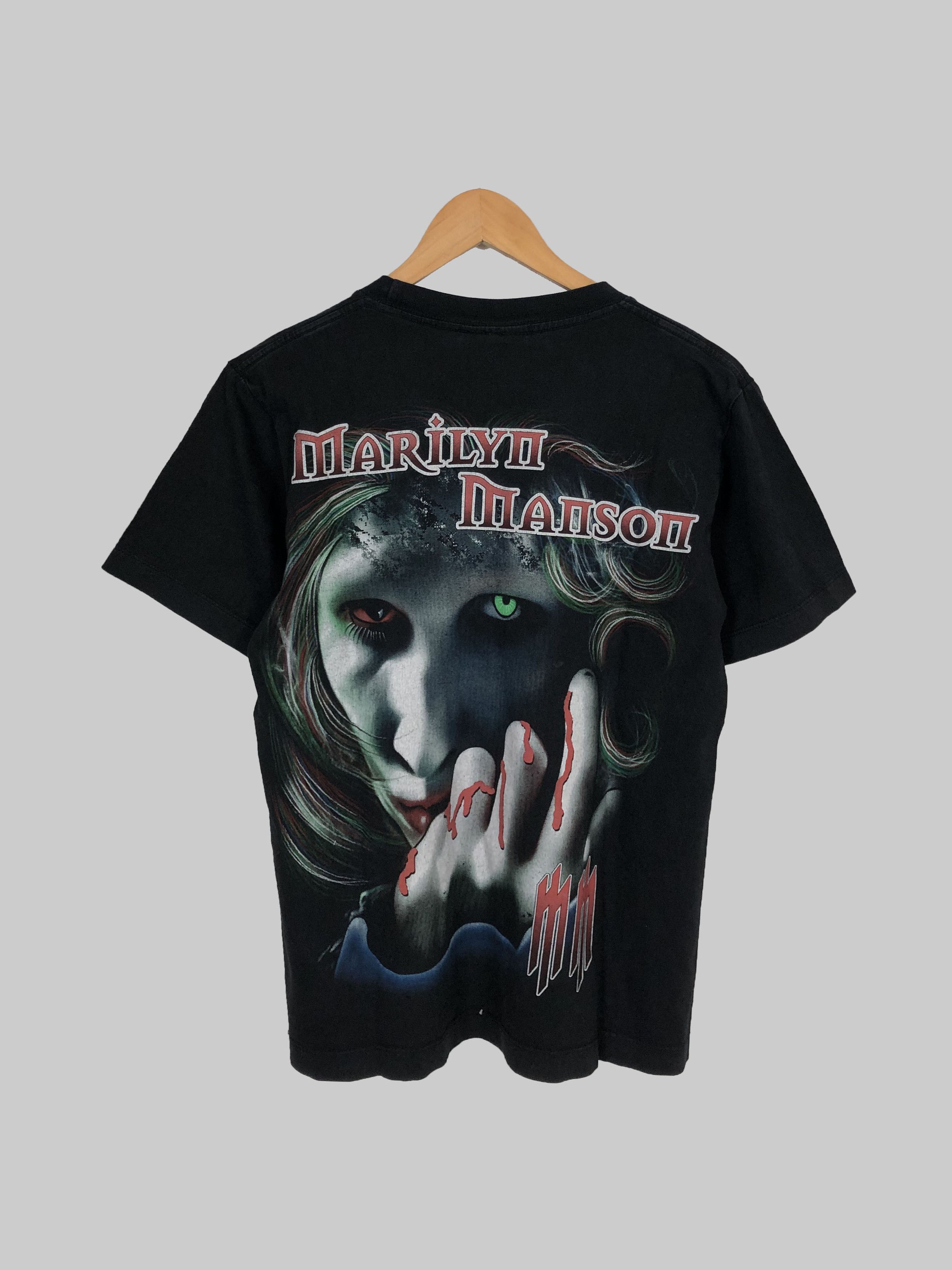 Band Tees Vintage 90s Marilyn Manson (Nine Inch Nails Limp Bizkit) Size US S / EU 44-46 / 1 - 2 Thumbnail
