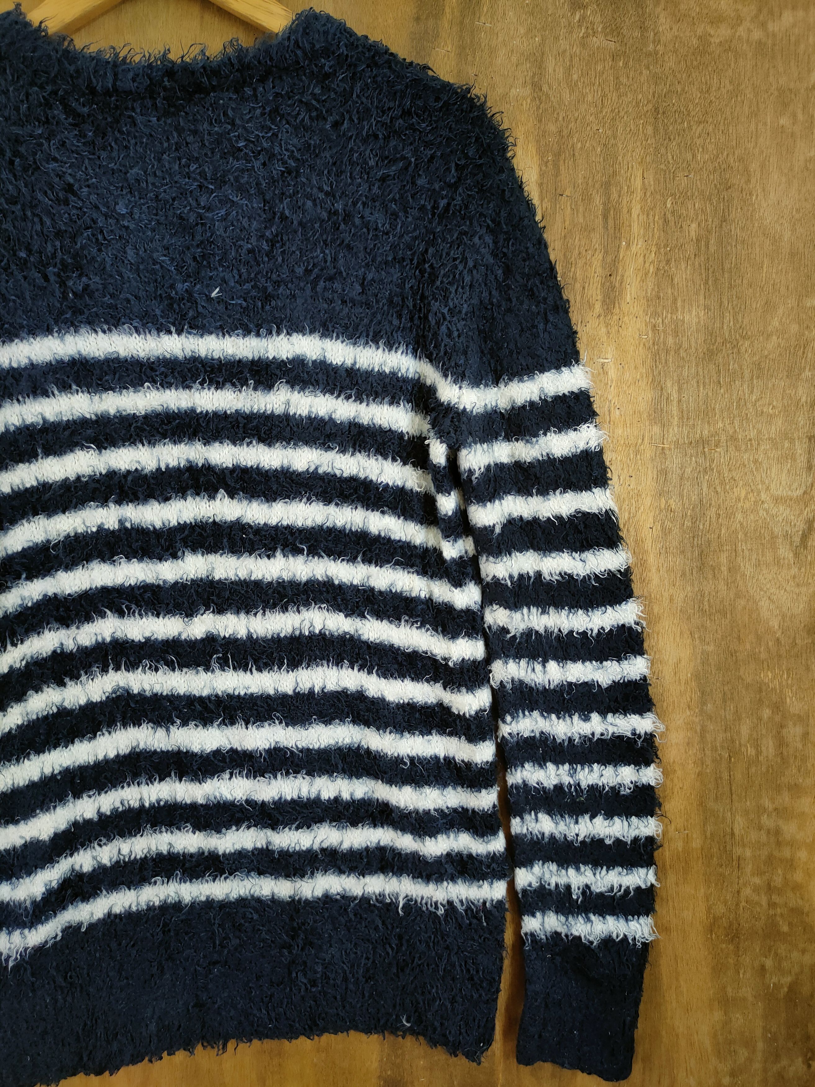 Homespun Knitwear 1PIU1UGUALE3 stripe mohair shag shaggy knitwear #46-1023DL Size US M / EU 48-50 / 2 - 10 Thumbnail