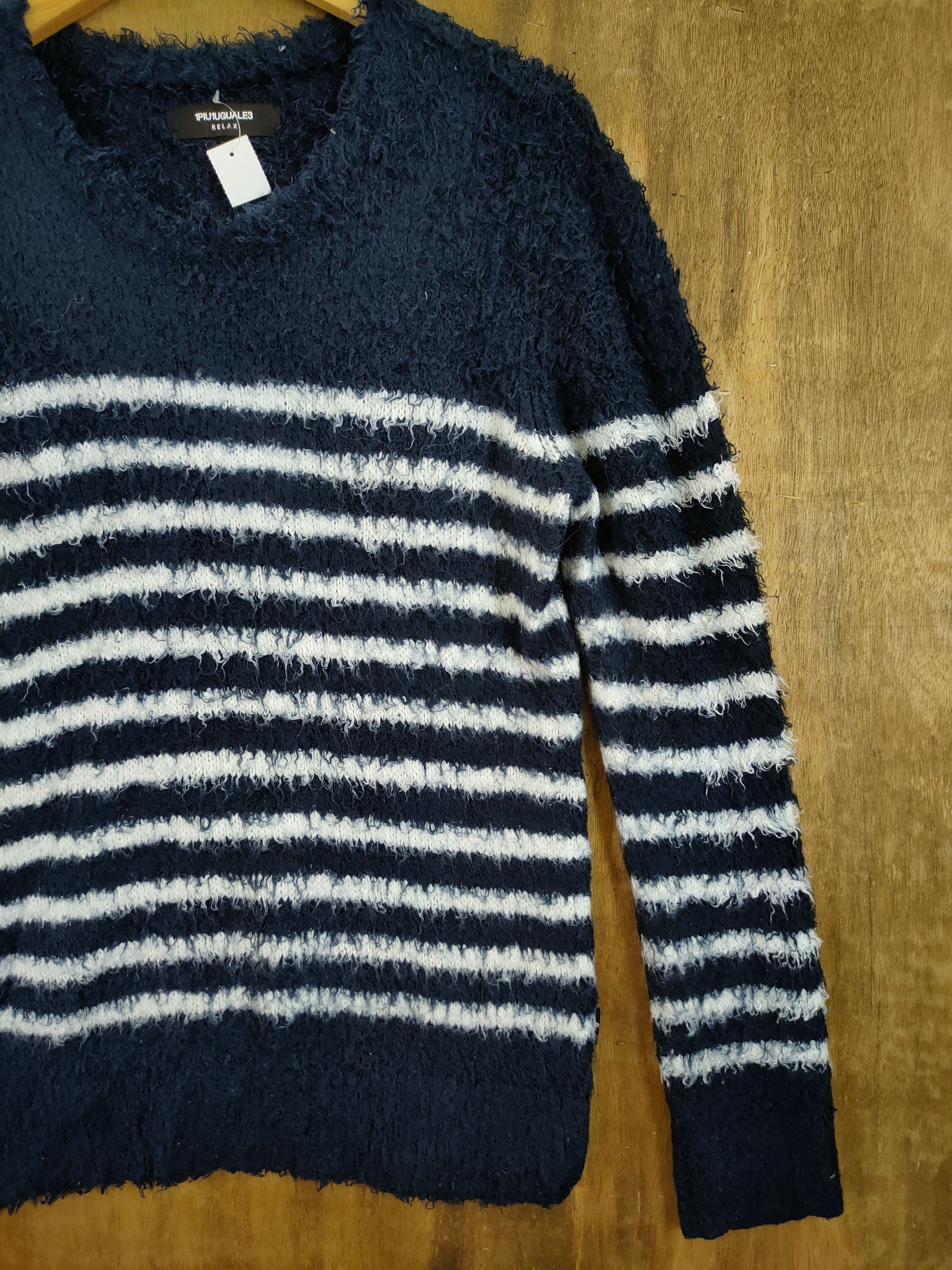 Homespun Knitwear 1PIU1UGUALE3 stripe mohair shag shaggy knitwear #46-1023DL Size US M / EU 48-50 / 2 - 3 Thumbnail