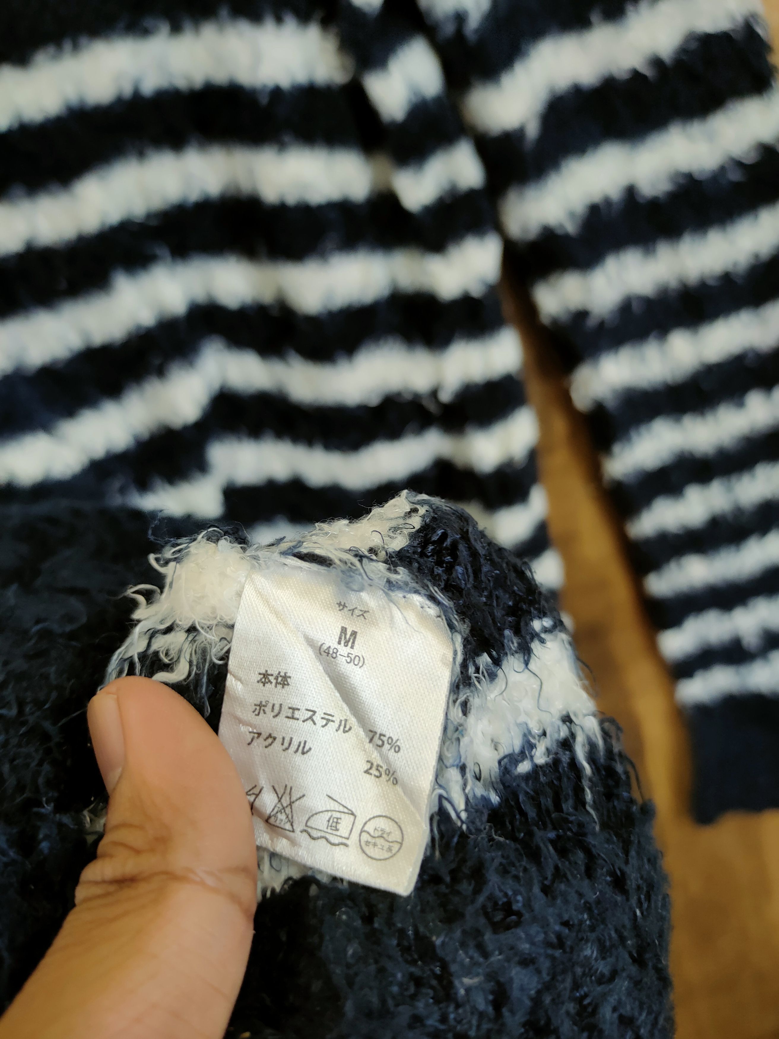 Homespun Knitwear 1PIU1UGUALE3 stripe mohair shag shaggy knitwear #46-1023DL Size US M / EU 48-50 / 2 - 12 Thumbnail
