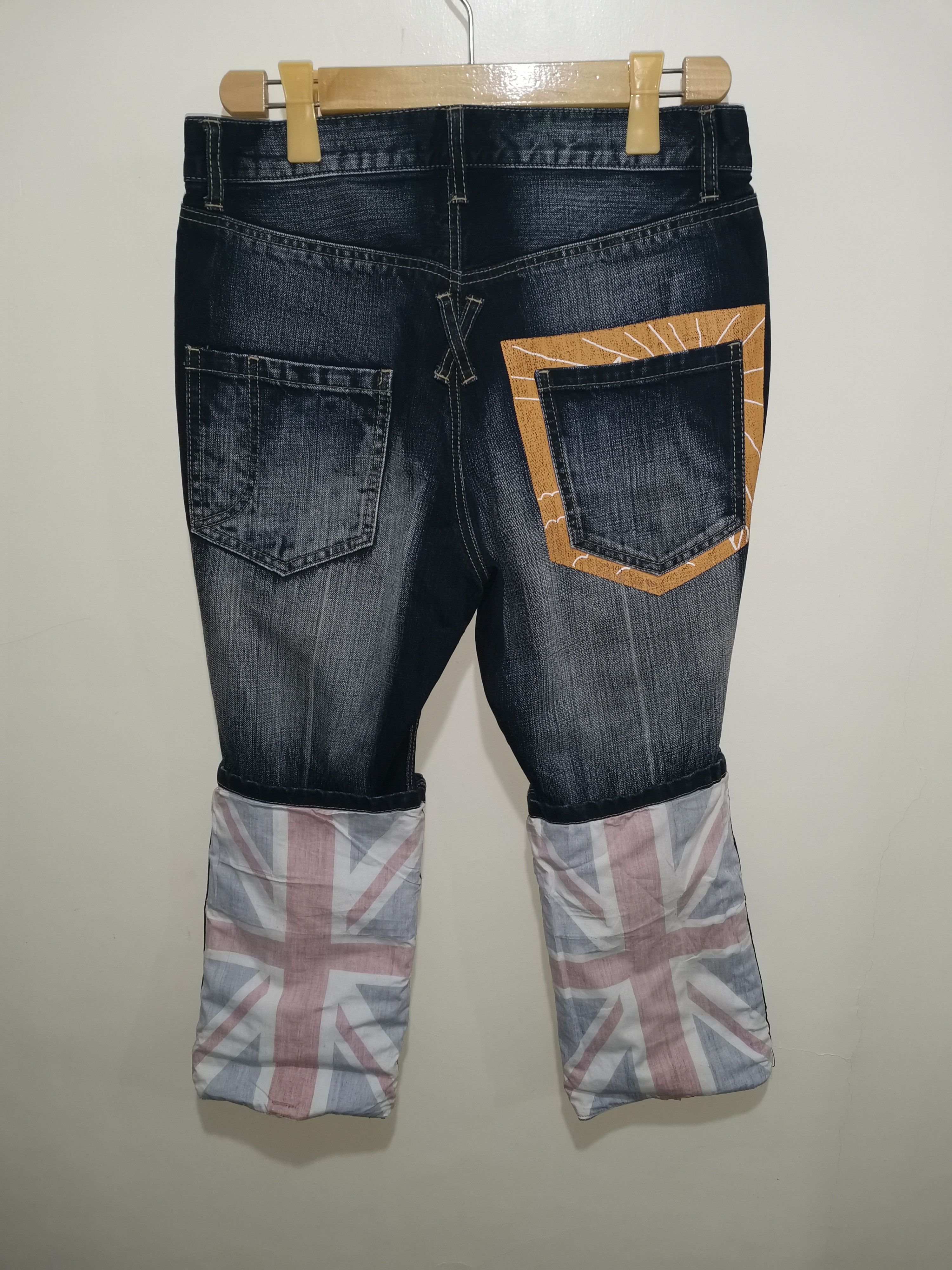 Japanese Brand × PPFM PPFM Double Waisted Union Jack Jeans Japanese Brand × PPFM PPFM Double Waisted Union Jack Jeans