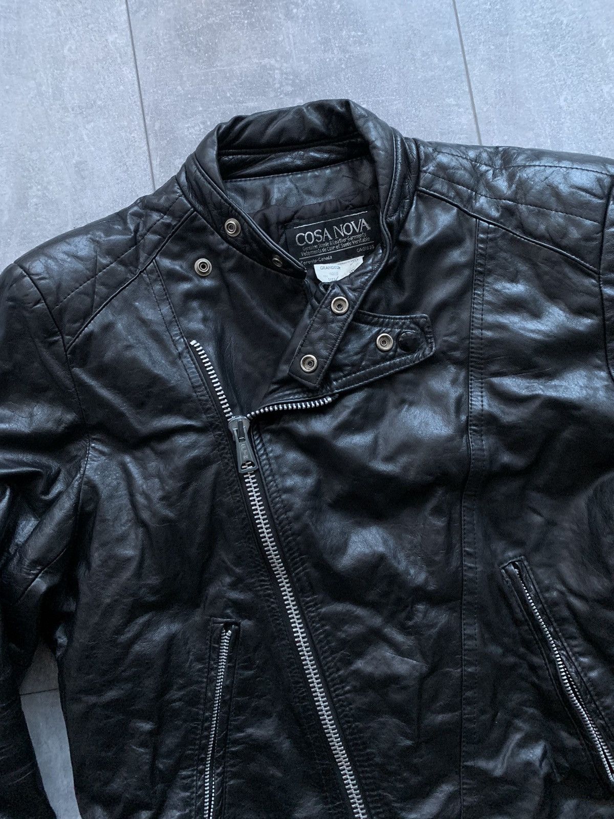 Cosa Nova Cosa Nova black leather oblique biker jacket Size US S / EU 44-46 / 1 - 4 Thumbnail