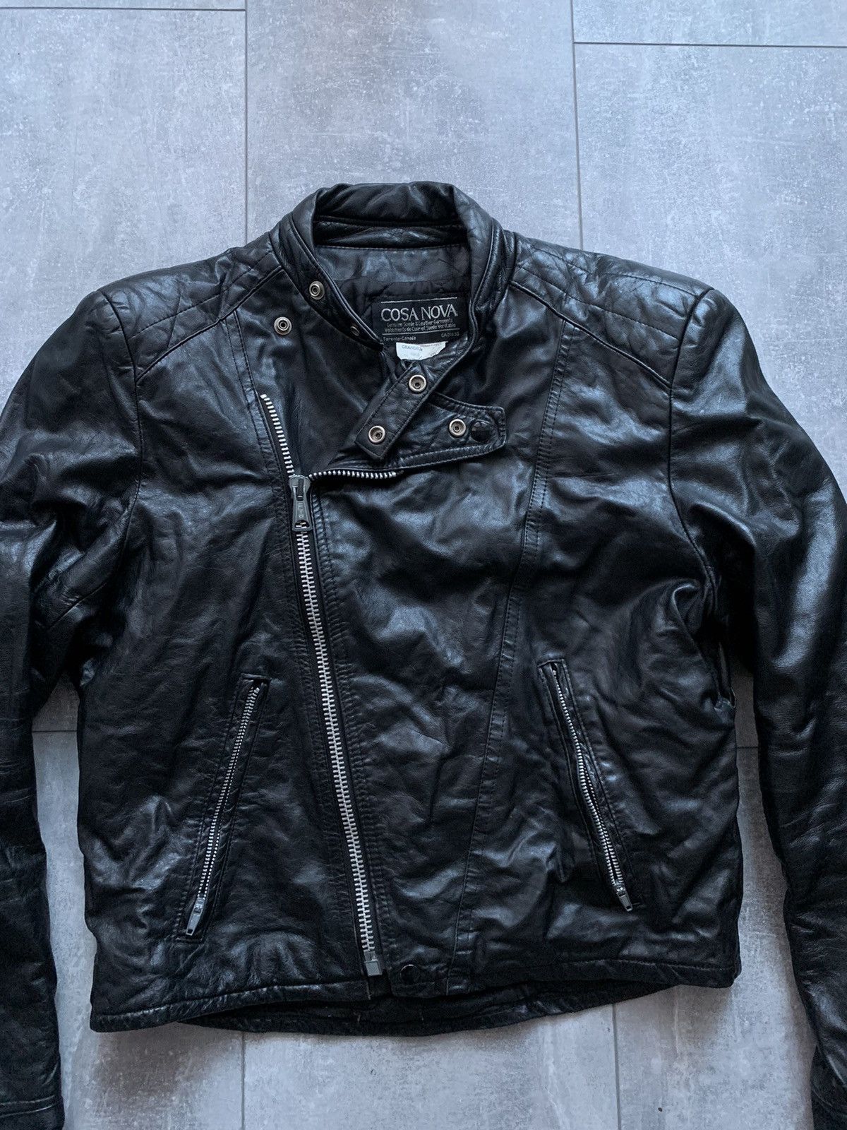 Cosa Nova Cosa Nova black leather oblique biker jacket Size US S / EU 44-46 / 1 - 3 Thumbnail