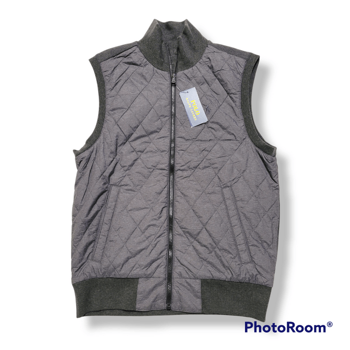 Polo Ralph Lauren Double-Knit Reversible Quilted Hybrid Vest Grey