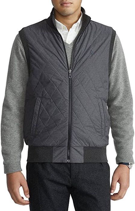 Polo Ralph Lauren Double-Knit Reversible Quilted Hybrid Vest Grey