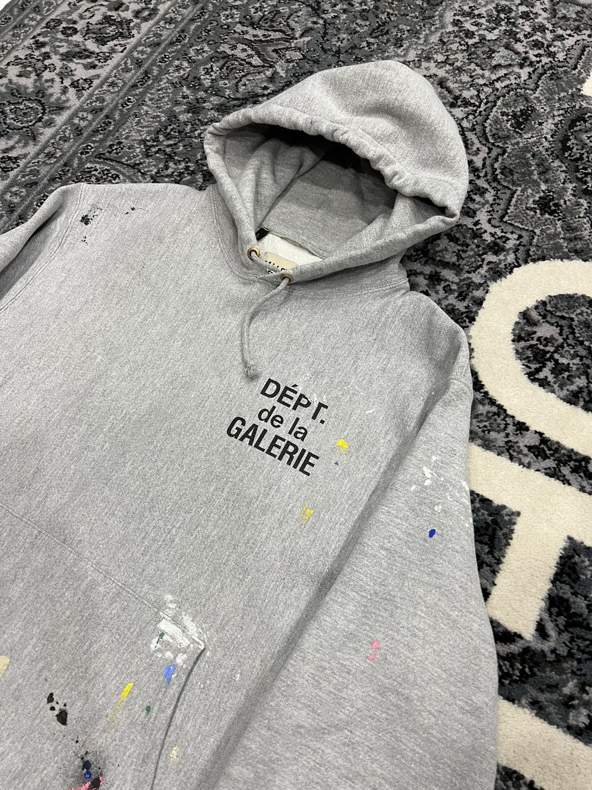 Pre-owned Gallery Dept. Og Paint French Logo Hoodie L Grey
