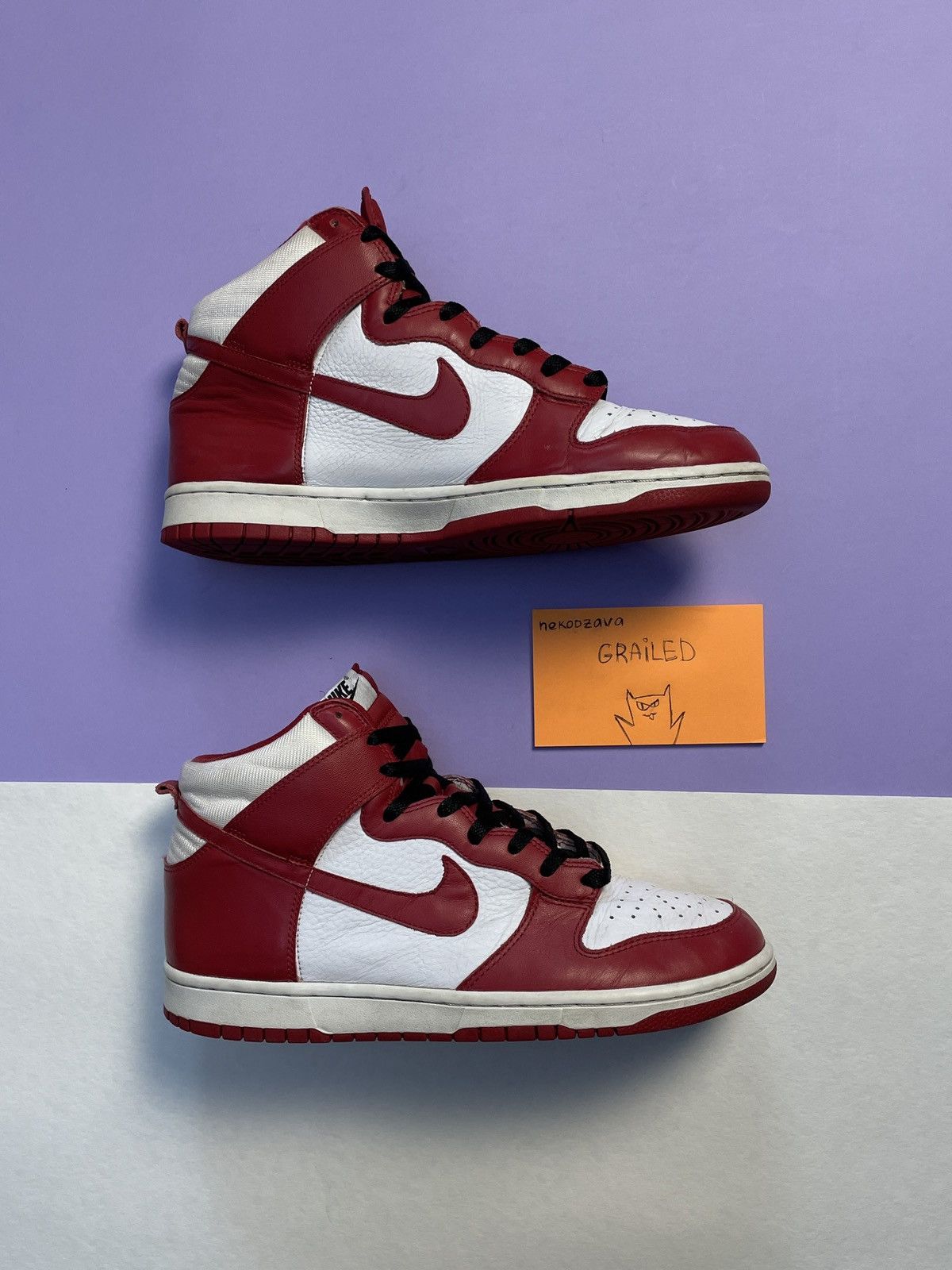 dunk high white varsity red