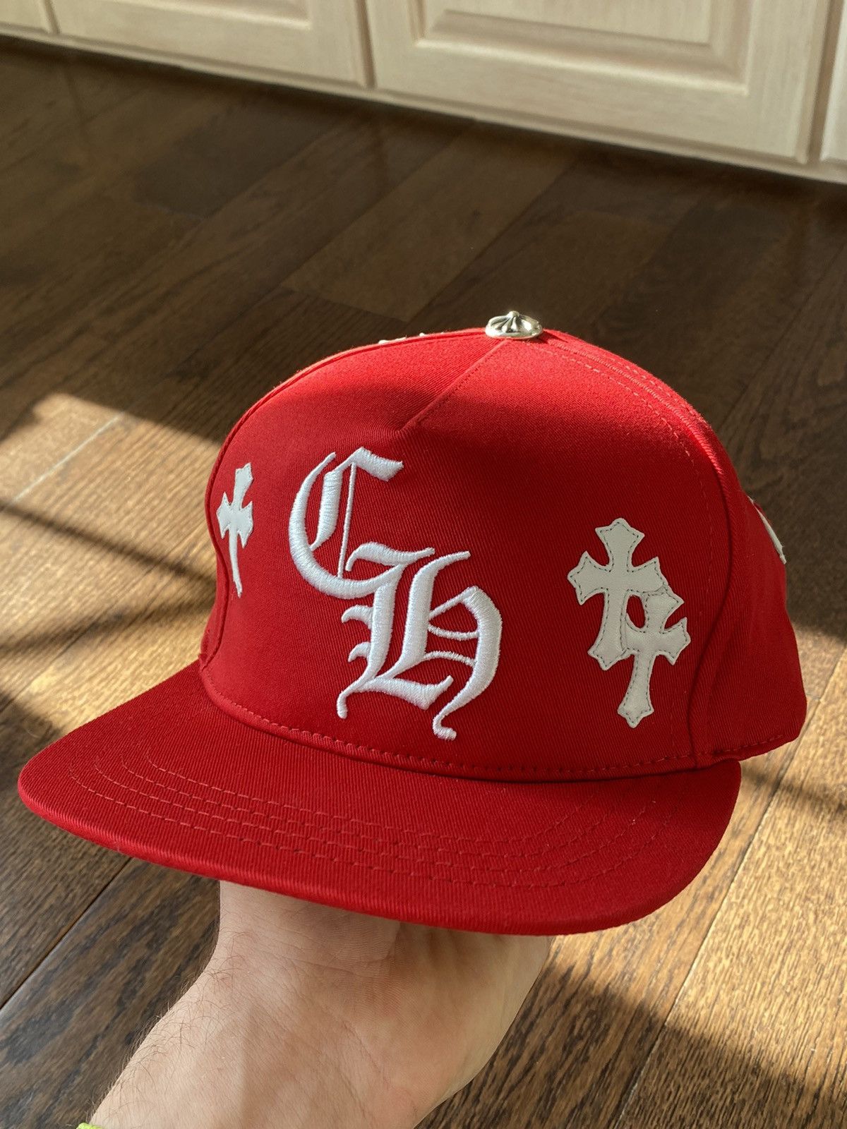 Chrome Hearts Chrome Hearts Red Cross Baseball Cap NEW | Grailed