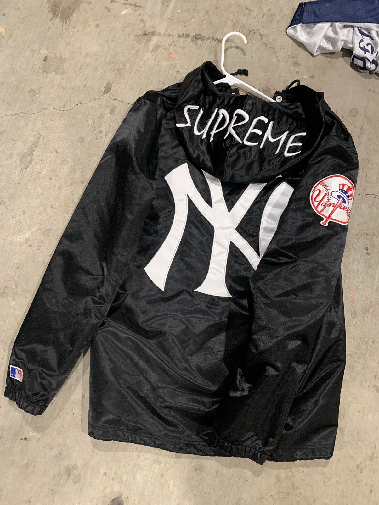 Supreme Yankees Satin Hooded Jacket Black Men's - SS15 - US