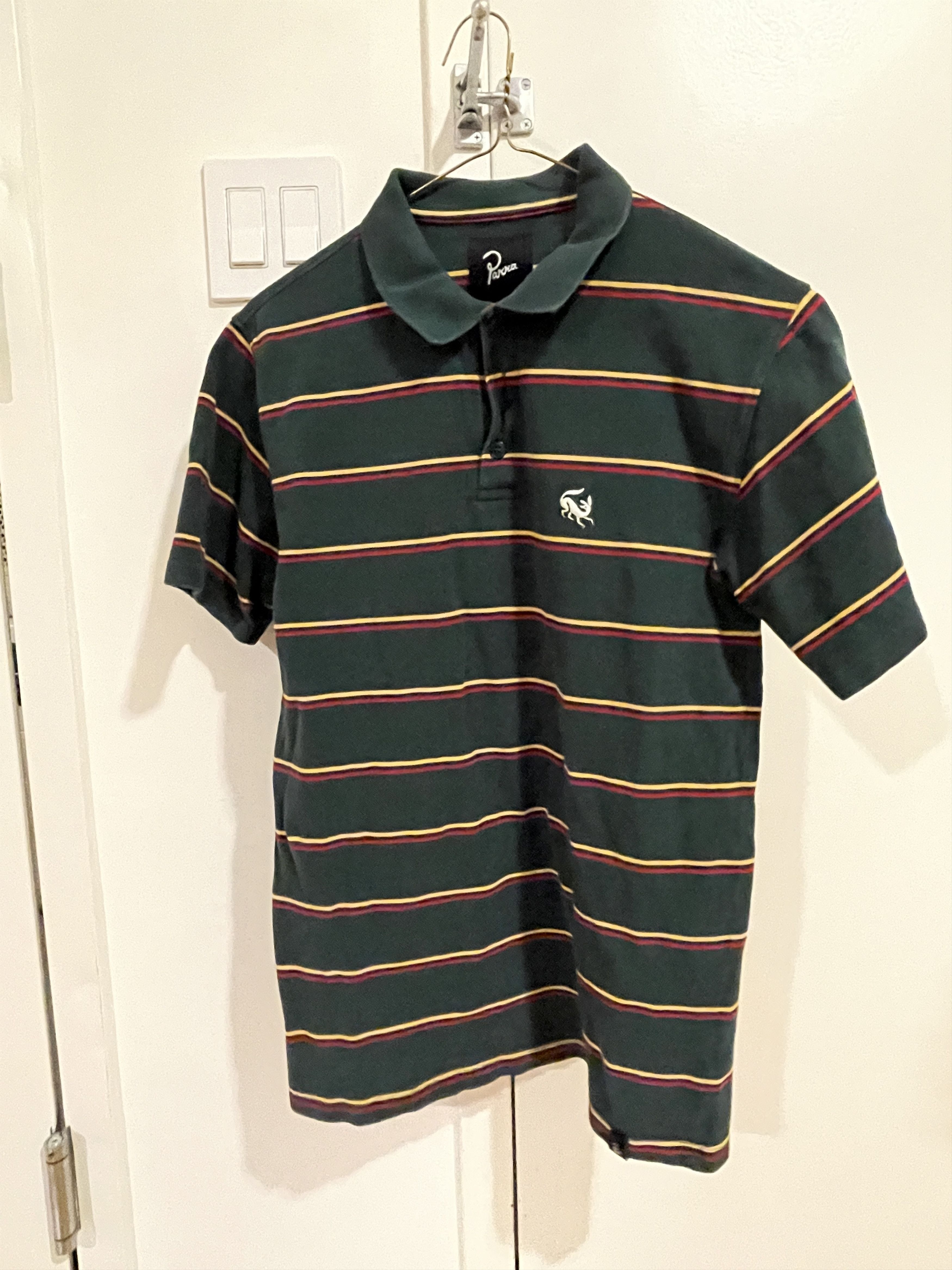 Parra Green Striped Embroider Logo Polo Shirt | Grailed