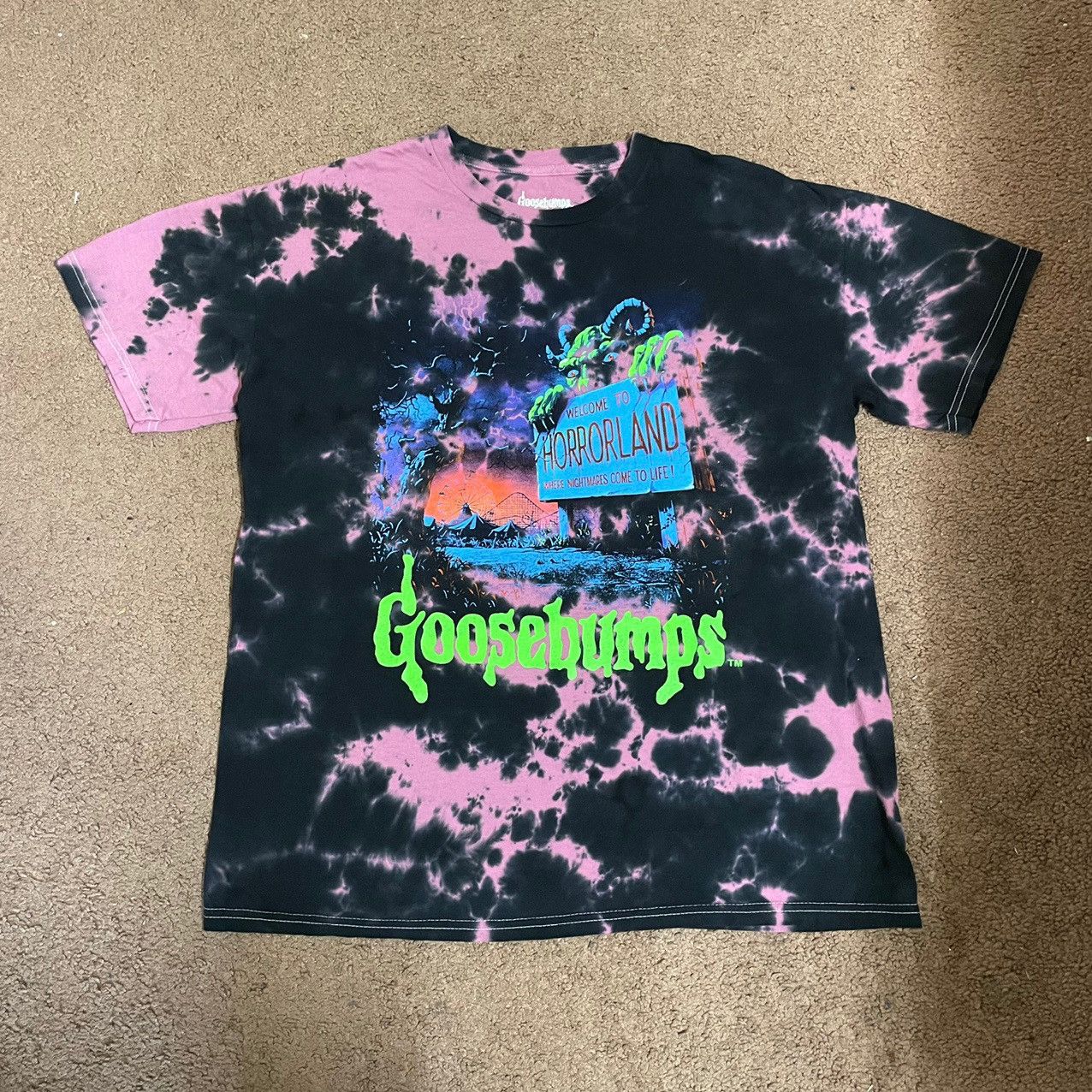 Vintage Goosebumps Welcome To Horrorland Tie Dye Shirt 