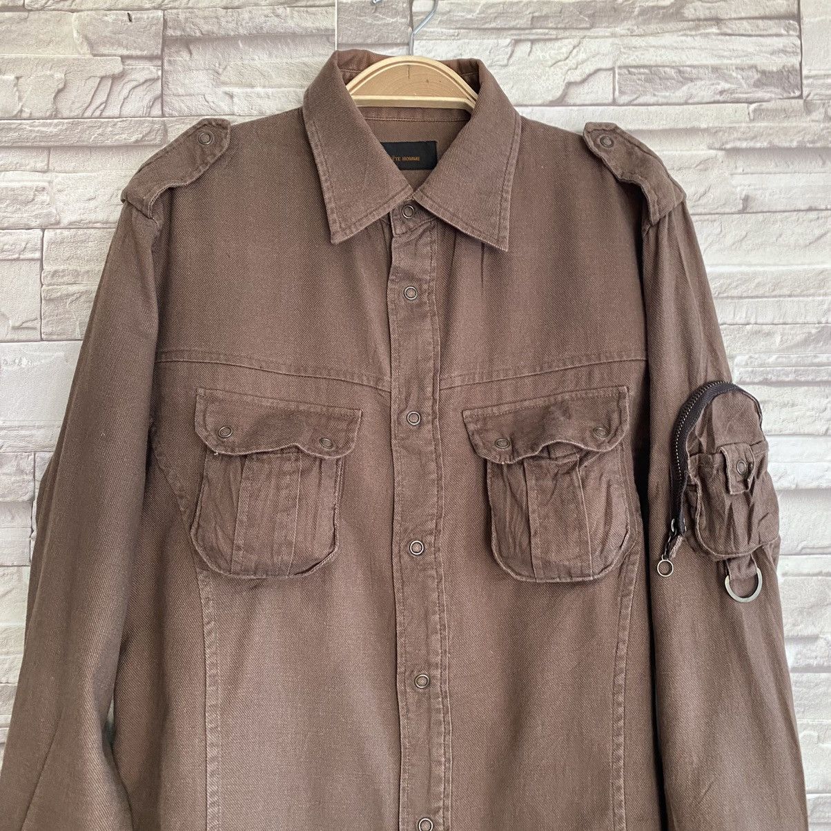 Japanese Brand Vintage Tete Homme Cargo Shirt Size US L / EU 52-54 / 3 - 3 Thumbnail