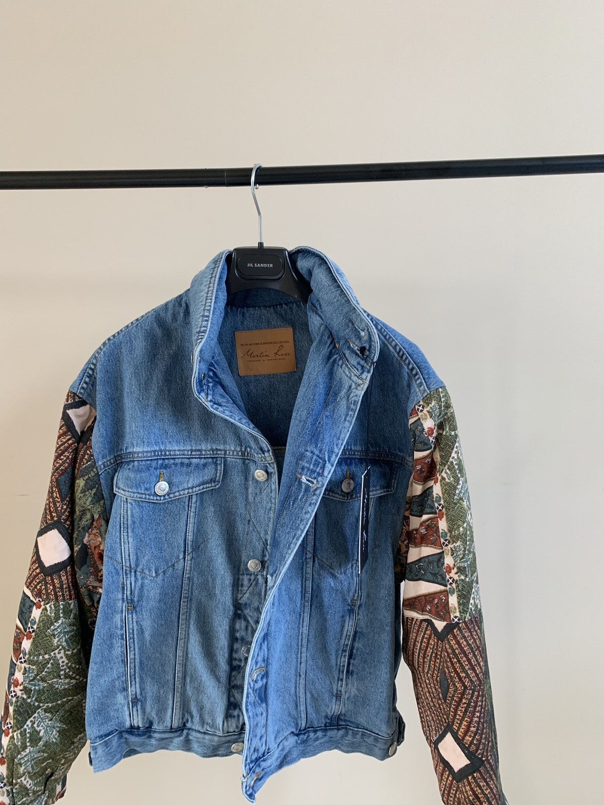 Martine Rose Light Denim Brown Mandela Hybrid Denim Jacket | Grailed