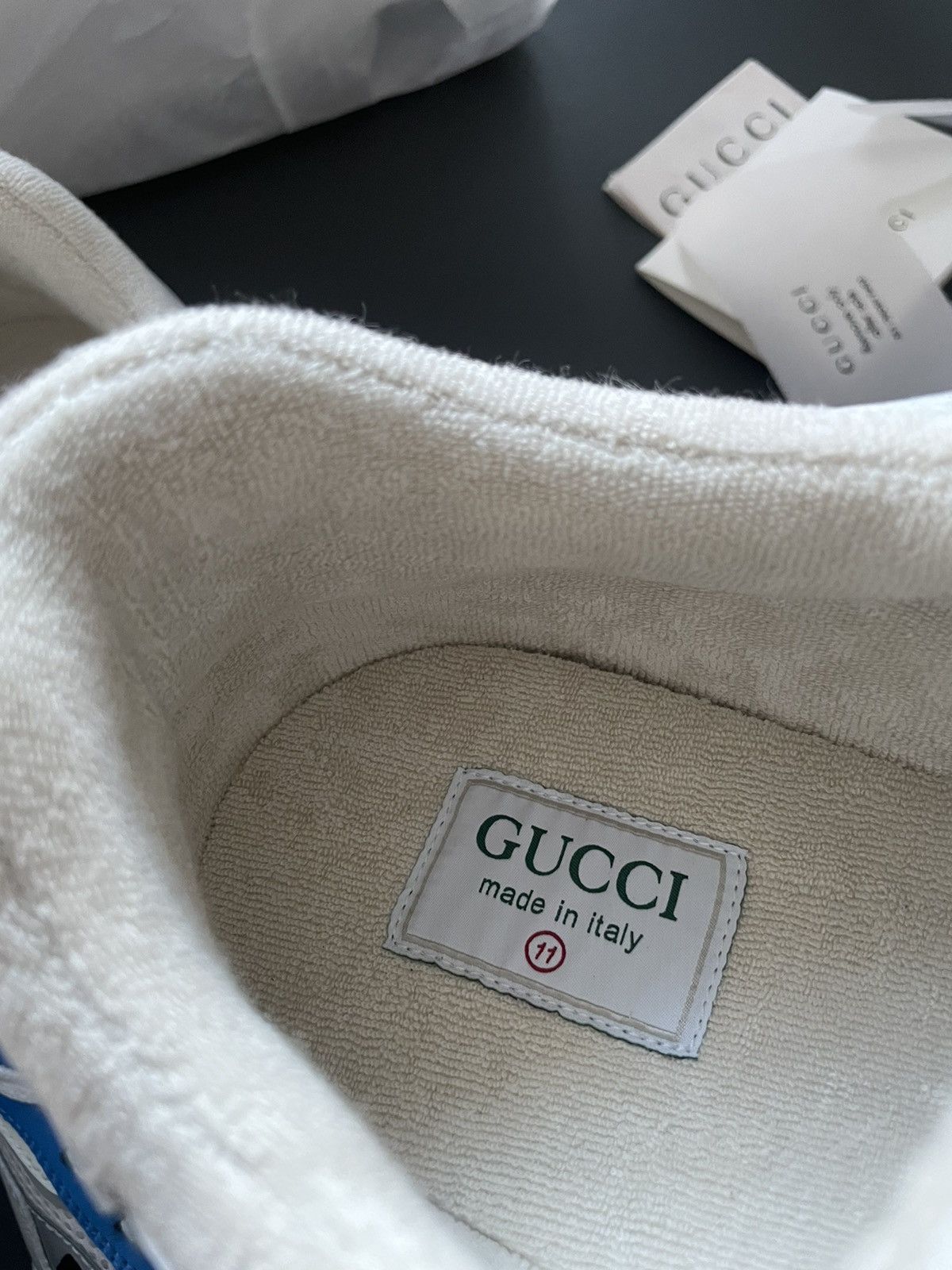 Gucci NEW Limited Edition Rare Super Runway Gucci Logo Sneakers Size US 11.5 / EU 44-45 - 13 Thumbnail