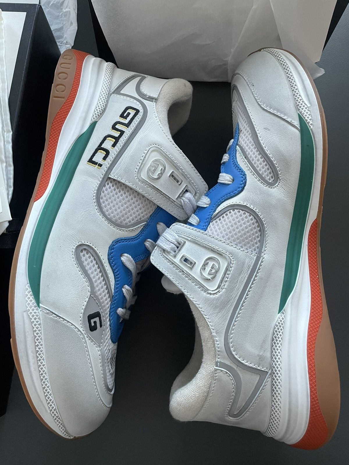 Gucci NEW Limited Edition Rare Super Runway Gucci Logo Sneakers Size US 11.5 / EU 44-45 - 22 Thumbnail