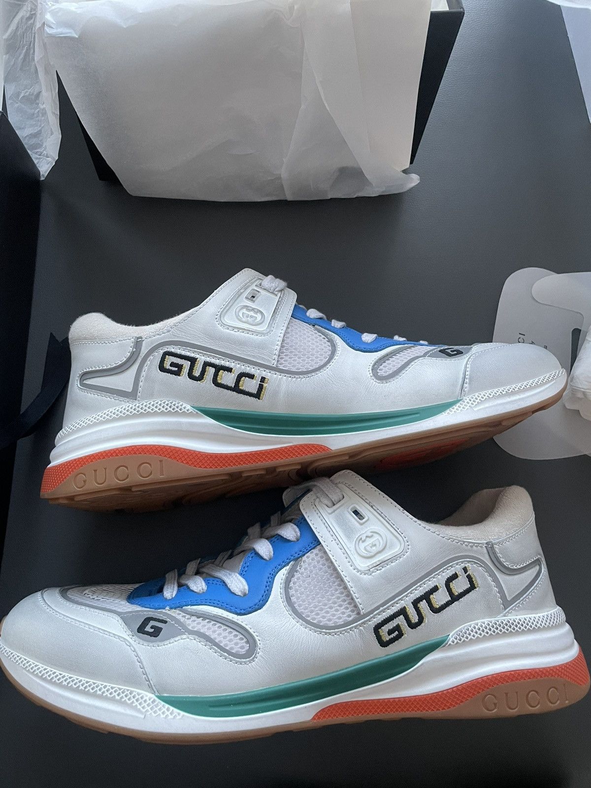 Gucci NEW Limited Edition Rare Super Runway Gucci Logo Sneakers Size US 11.5 / EU 44-45 - 1 Thumbnail