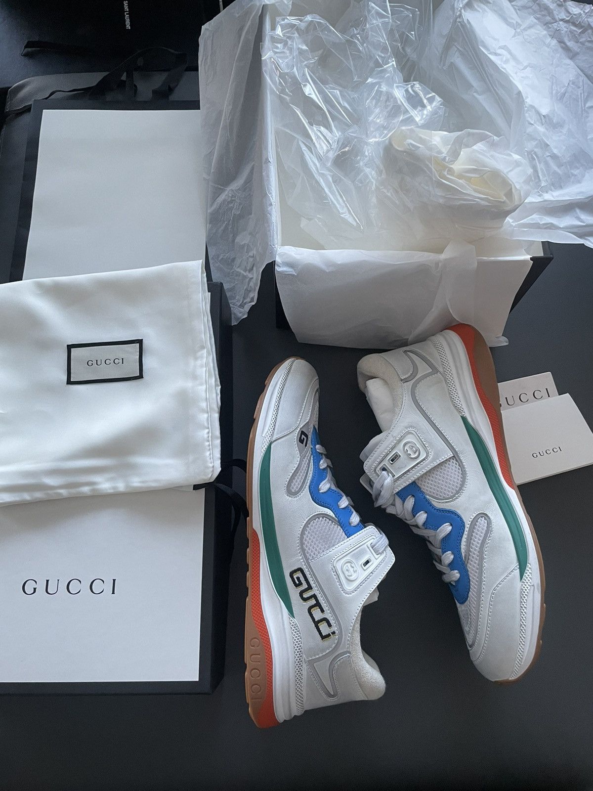 Gucci NEW Limited Edition Rare Super Runway Gucci Logo Sneakers Size US 11.5 / EU 44-45 - 2 Thumbnail