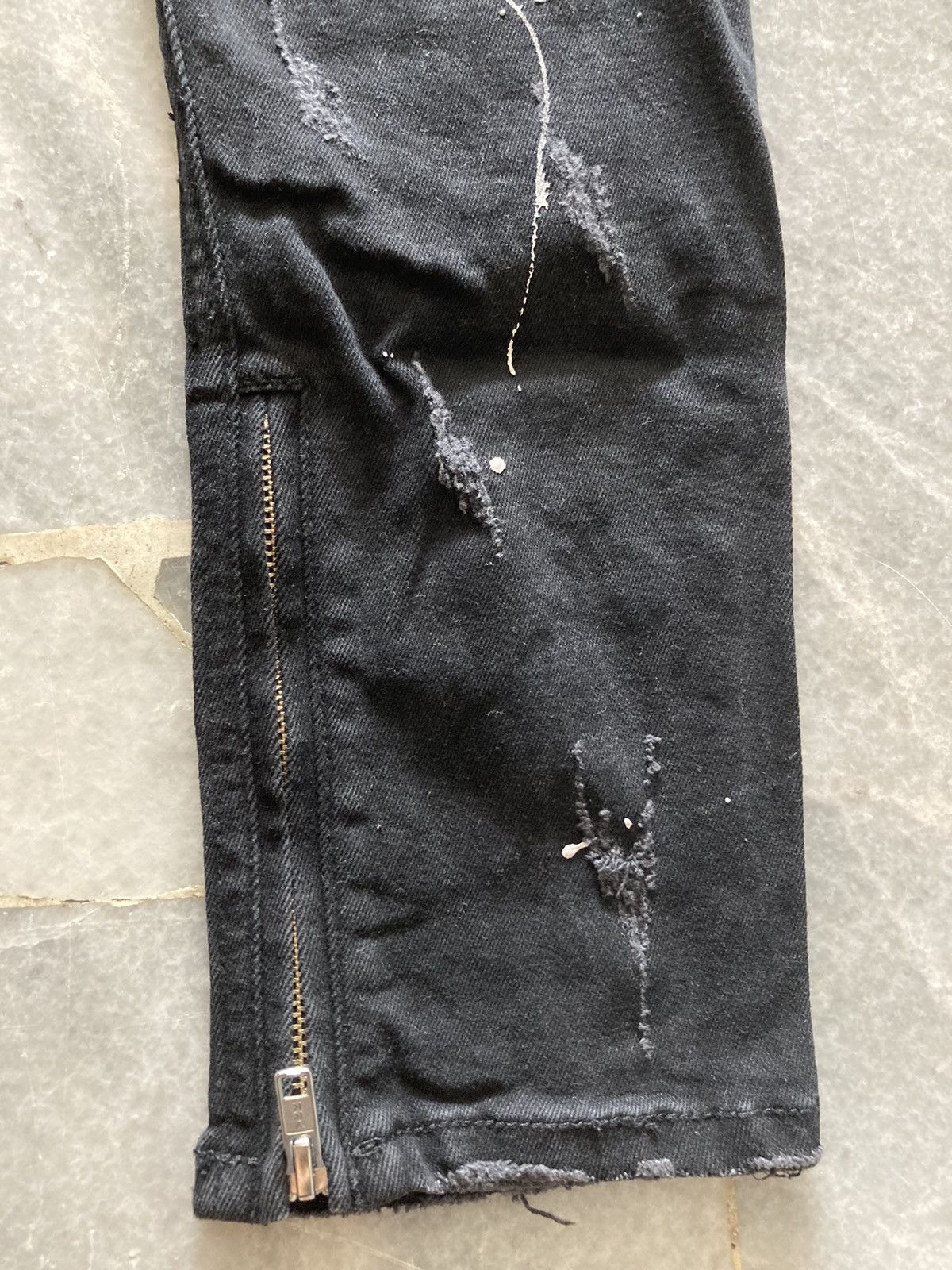 Japanese Brand BlvckFlame black distressed jeans Size US 32 / EU 48 - 6 Thumbnail