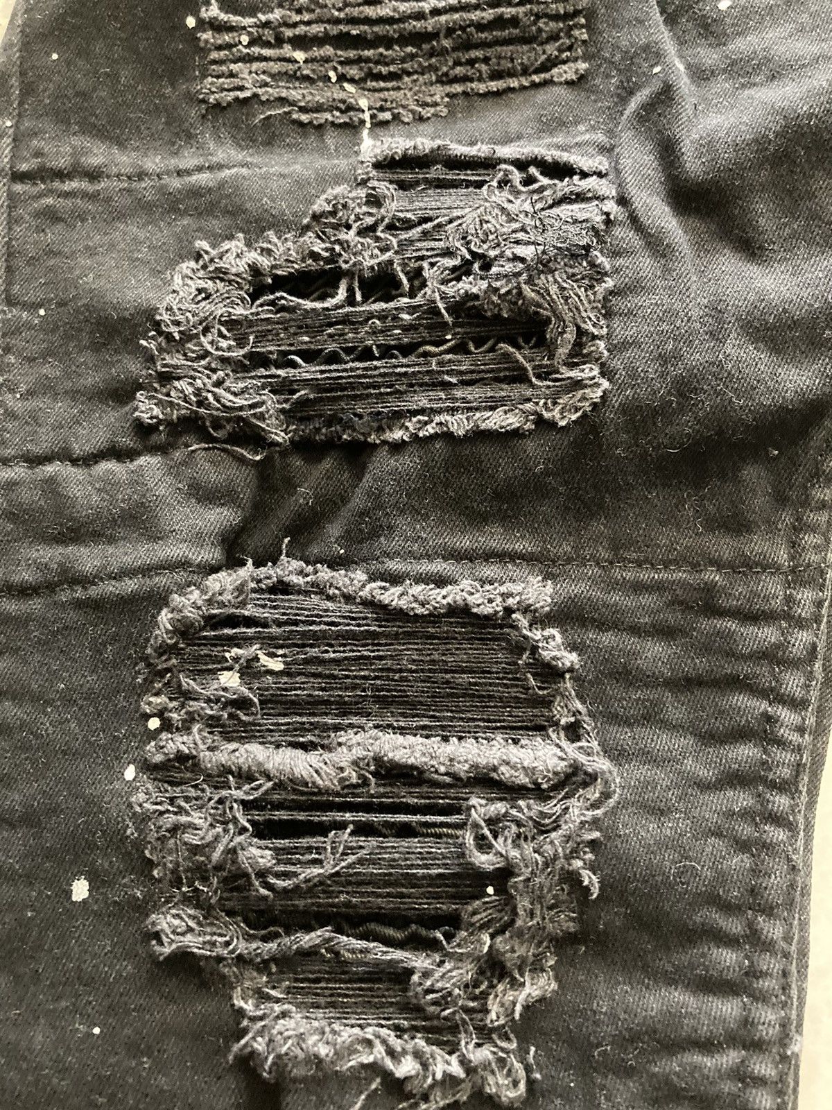 Japanese Brand BlvckFlame black distressed jeans Size US 32 / EU 48 - 3 Thumbnail