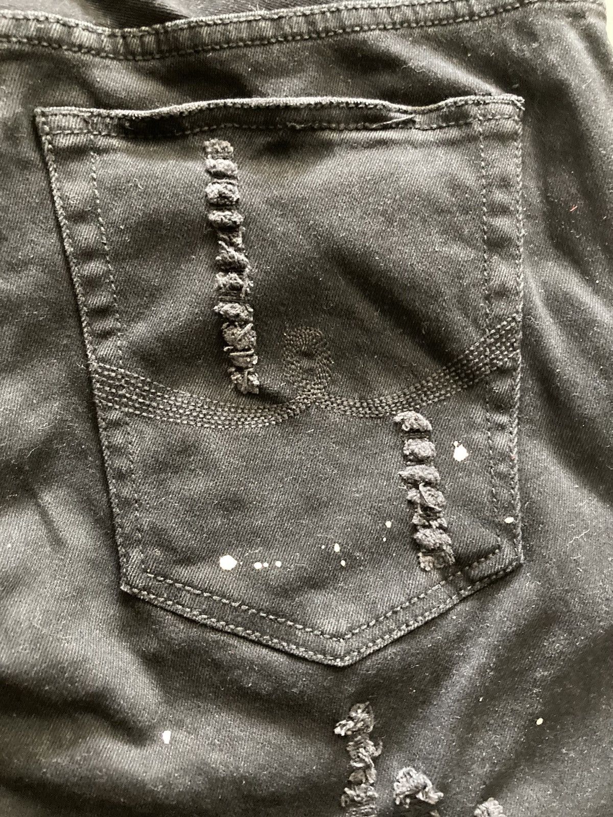 Japanese Brand BlvckFlame black distressed jeans Size US 32 / EU 48 - 7 Thumbnail