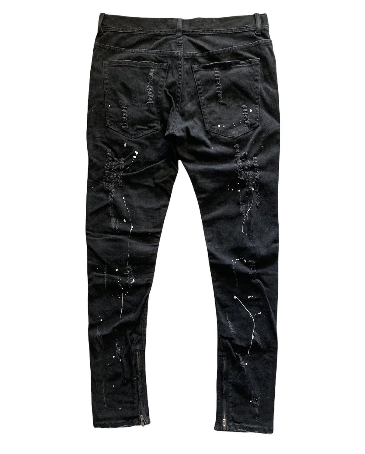 Japanese Brand BlvckFlame black distressed jeans Size US 32 / EU 48 - 2 Thumbnail