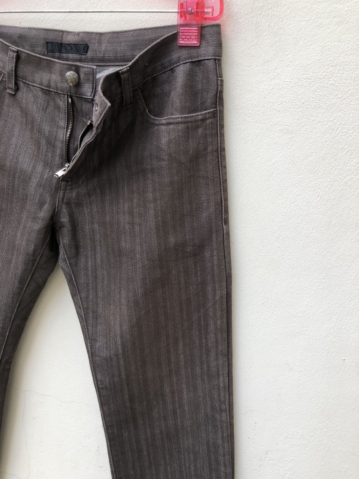 Vintage RICO Japan riri Zipper Brown Striped HBT Pant Size US 30 / EU 46 - 7 Thumbnail