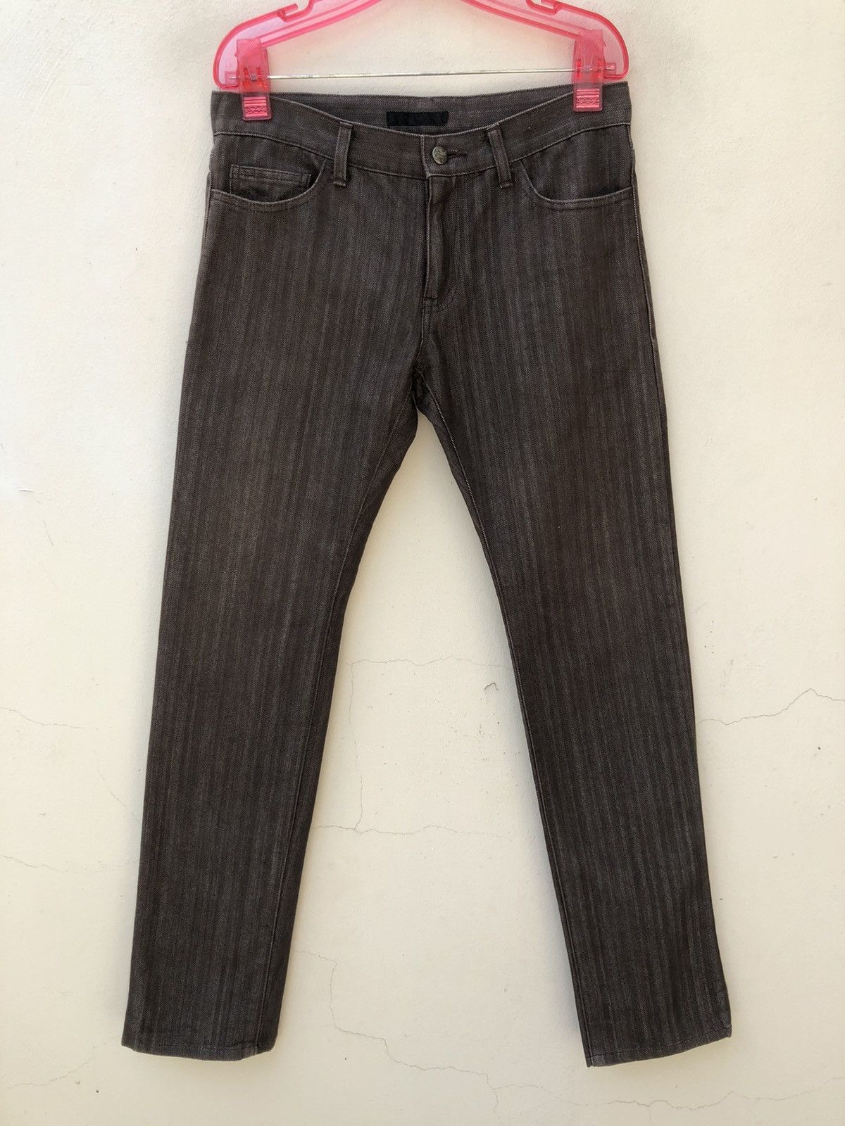 Vintage RICO Japan riri Zipper Brown Striped HBT Pant Size US 30 / EU 46 - 1 Thumbnail