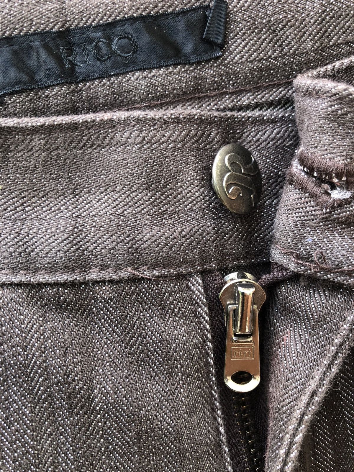 Vintage RICO Japan riri Zipper Brown Striped HBT Pant Size US 30 / EU 46 - 4 Thumbnail