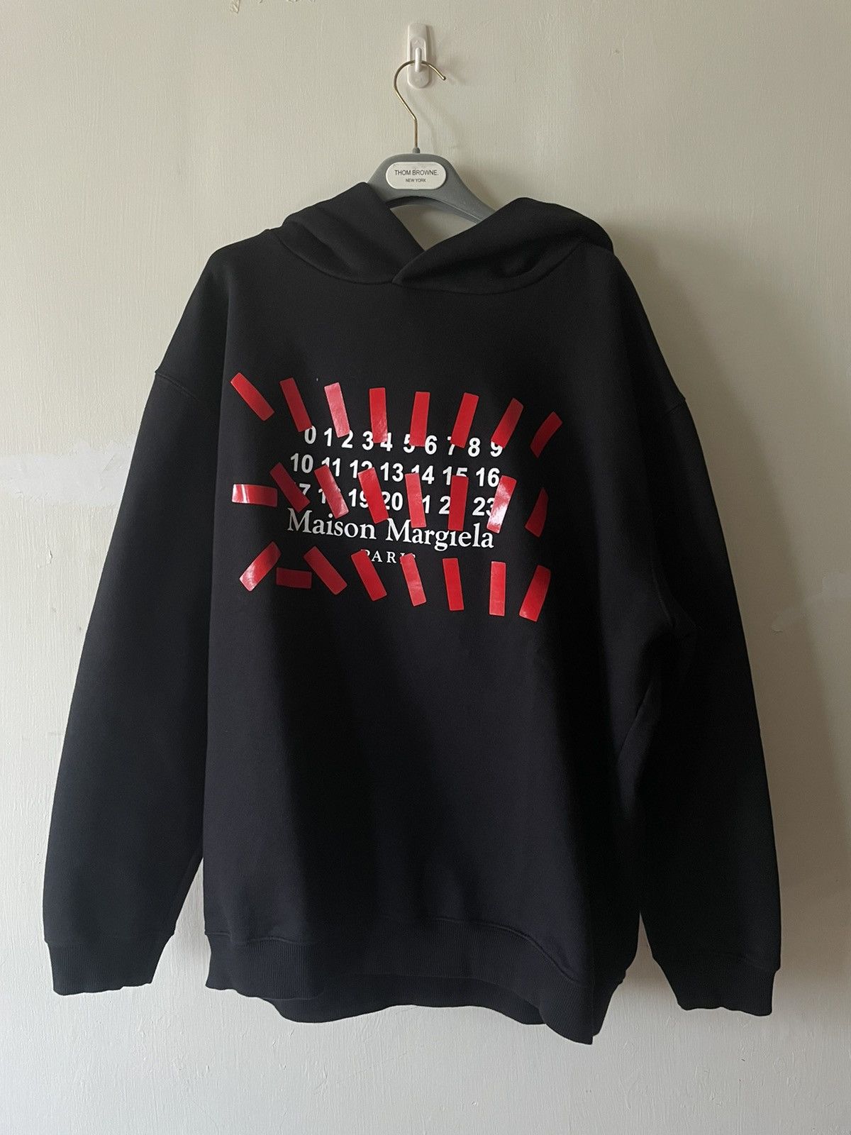Maison Margiela Maison Margiela Tape Print Oversized Hoodie