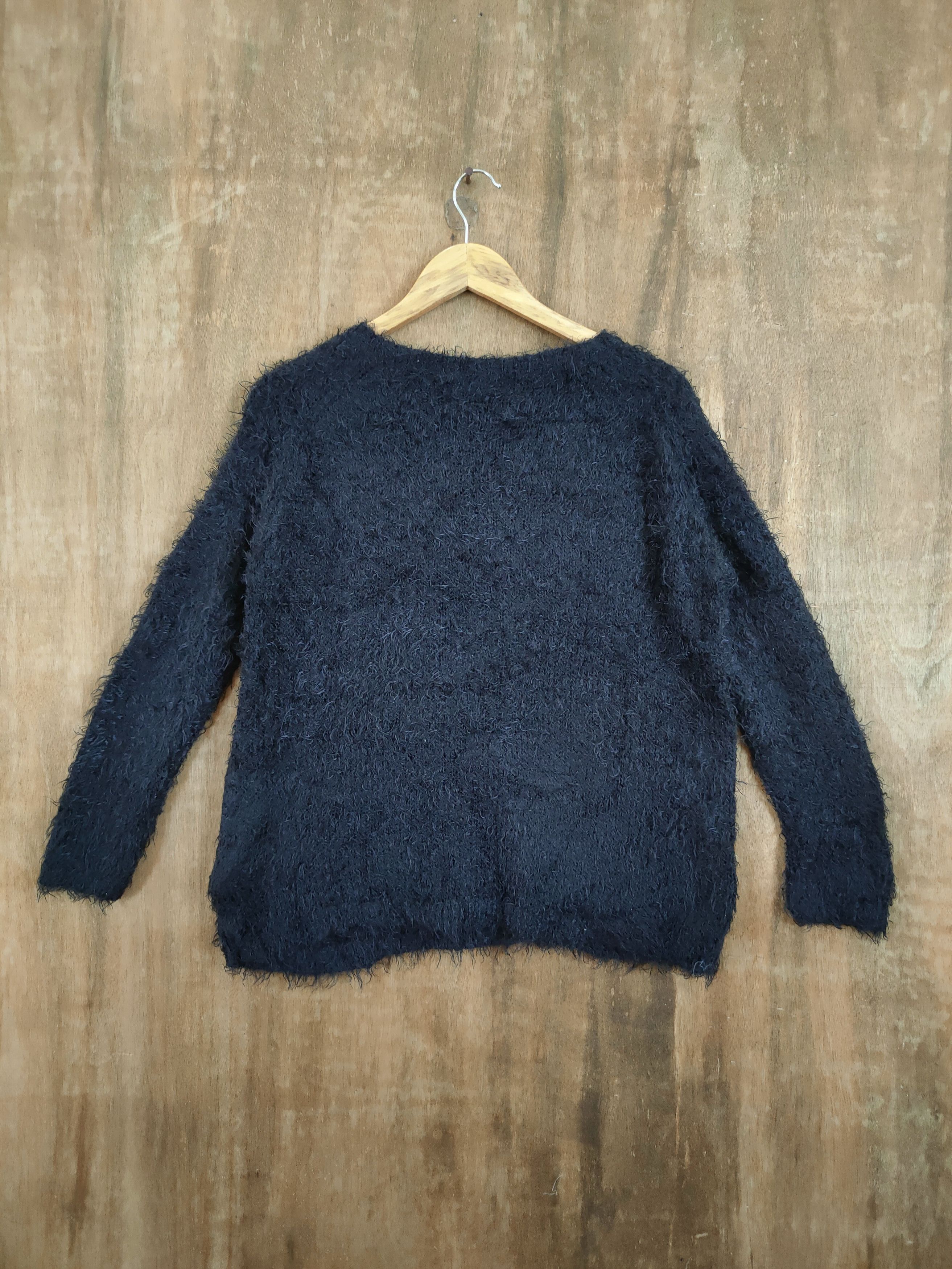 Japanese Brand D Sorridere Mohair fur shag shaggy knitwear black #46-1019 Size US M / EU 48-50 / 2 - 9 Thumbnail